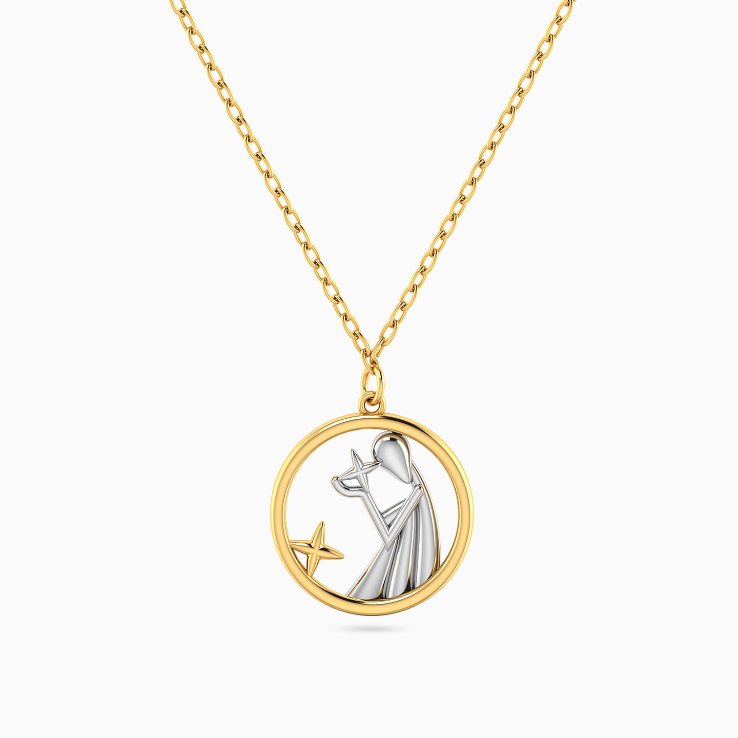 Virgo Symbol Necklace In 14K Gold Virgo Symbol Necklace In 14K Gold