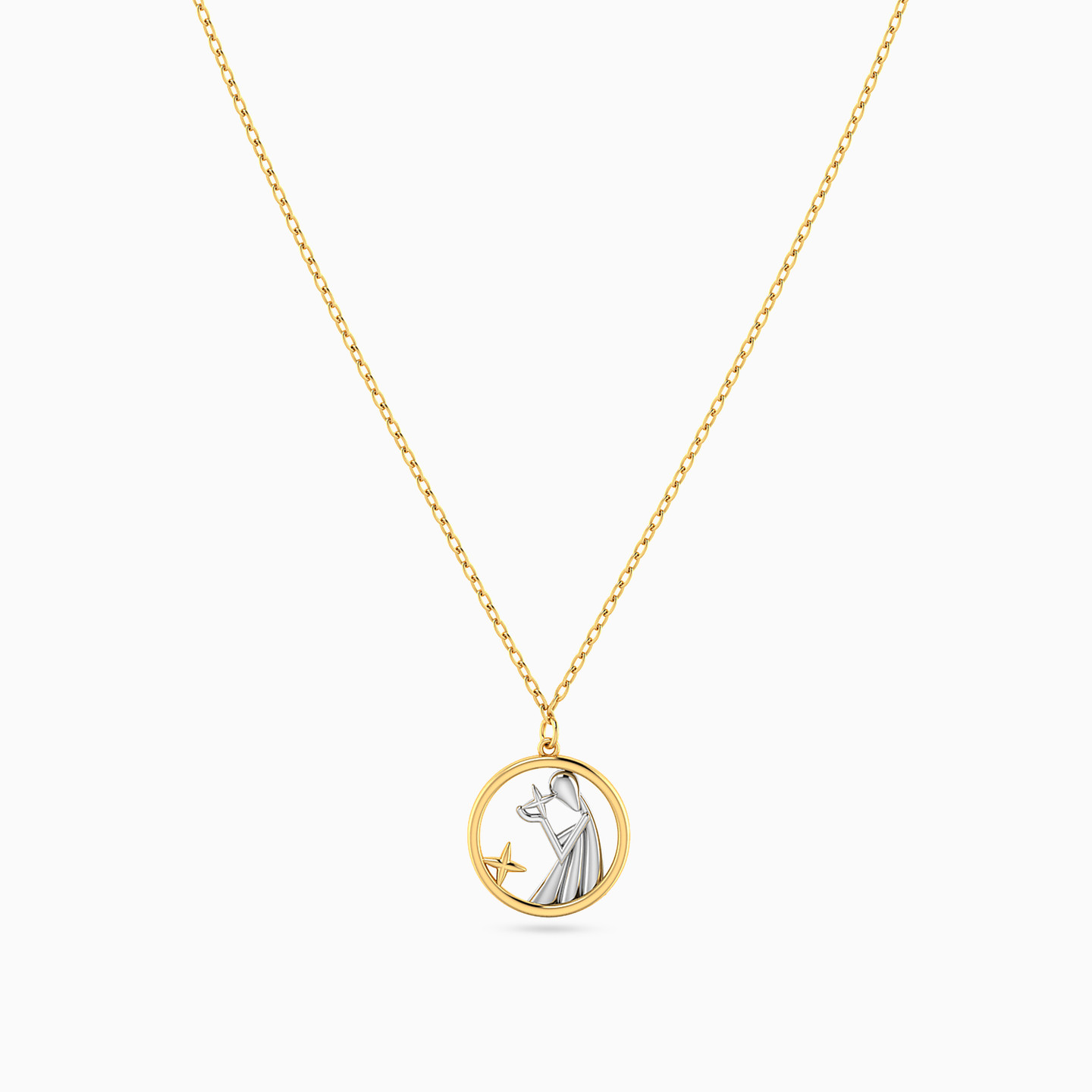 Virgo Symbol Necklace In 14K Gold - 3 Virgo Symbol Necklace In 14K Gold - 3