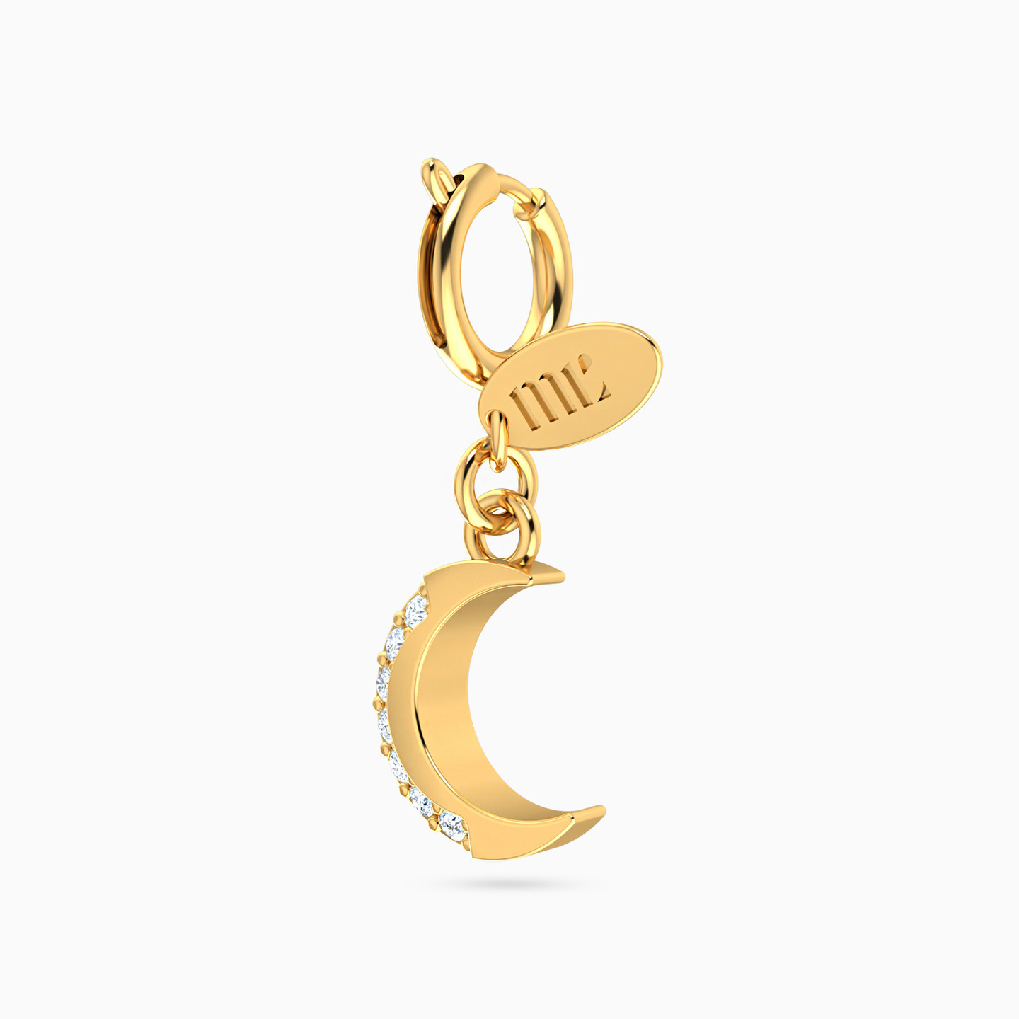 Crescent Diamond Charm In 14K Gold - 2 Crescent Diamond Charm In 14K Gold - 2