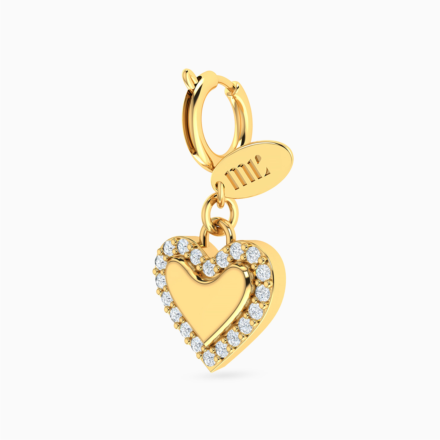 Heart Diamond Charm In 14K Gold - 2 Heart Diamond Charm In 14K Gold - 2