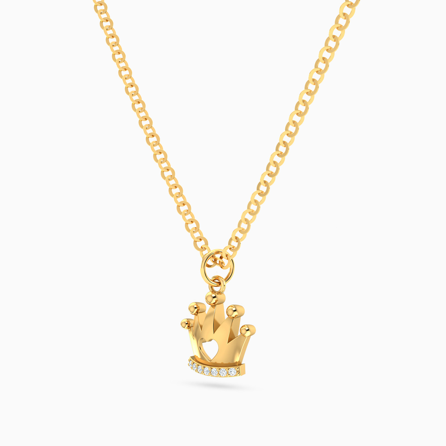 Heart Crown Diamond Necklace In 14K Gold - 2 Heart Crown Diamond Necklace In 14K Gold - 2
