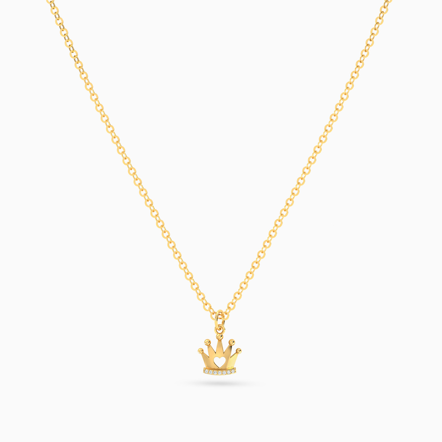 Heart Crown Diamond Necklace In 14K Gold - 3 Heart Crown Diamond Necklace In 14K Gold - 3