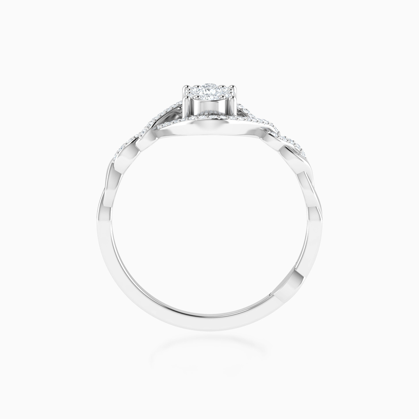 Oval Eye Shape Diamond Split shank Ring in 18K Gold - 4 Oval Eye Shape Diamond Split shank Ring in 18K Gold - 4
