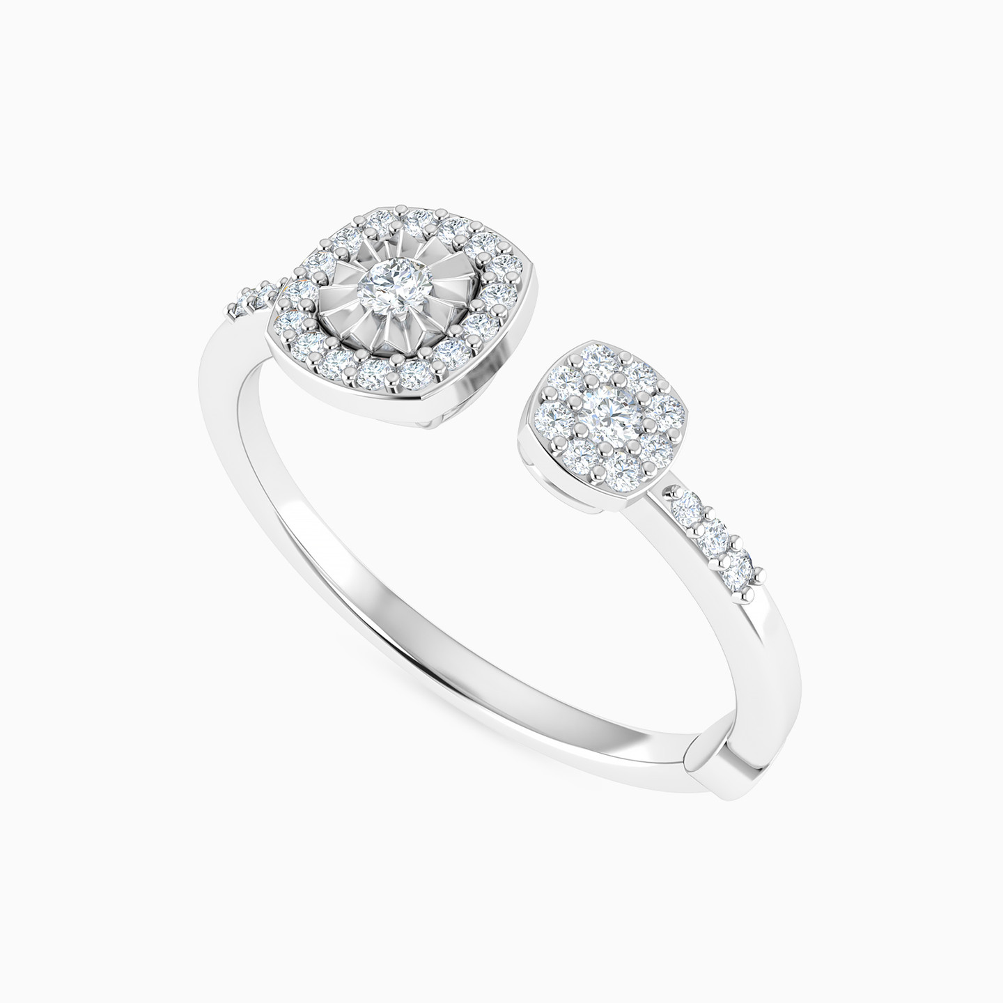 Round Diamond Open Cluster Ring in 18K Gold - 3 Round Diamond Open Cluster Ring in 18K Gold - 3