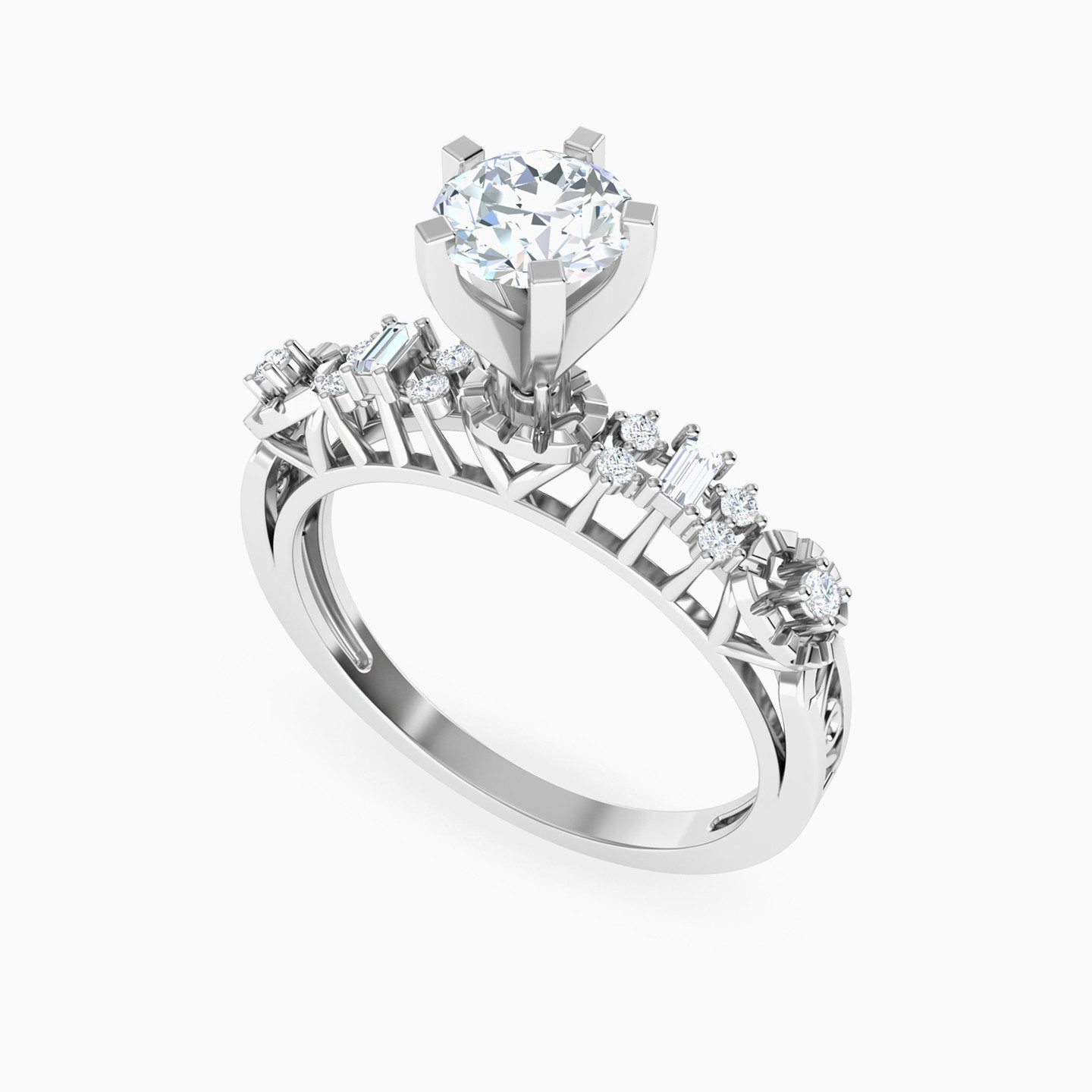Lattice Band Diamond Ring in 18K Gold - 3 Lattice Band Diamond Ring in 18K Gold - 3