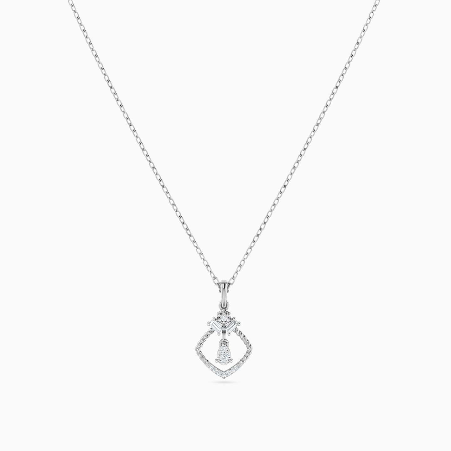 18K Gold Diamond Pendant Necklace - 3