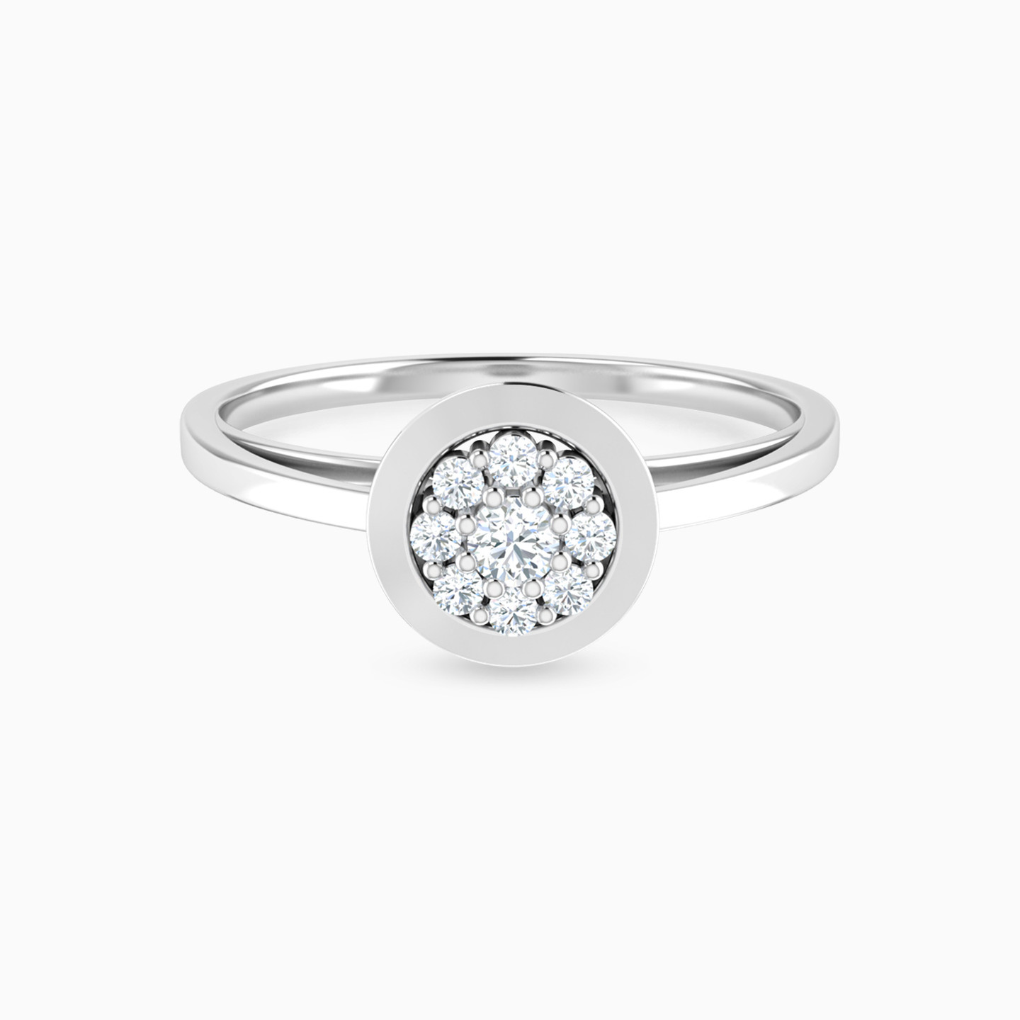Floral Cluster Round Bezel Diamond Ring in 18K Gold Floral Cluster Round Bezel Diamond Ring in 18K Gold