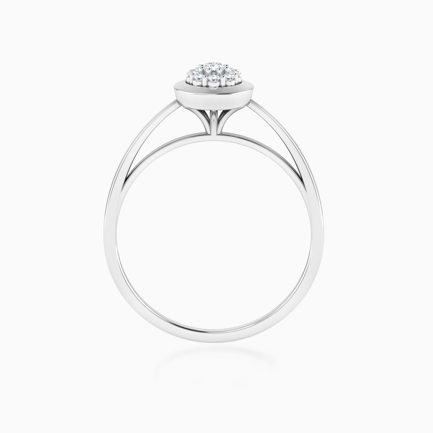 Floral Cluster Round Bezel Diamond Ring in 18K Gold - 4 Floral Cluster Round Bezel Diamond Ring in 18K Gold - 4