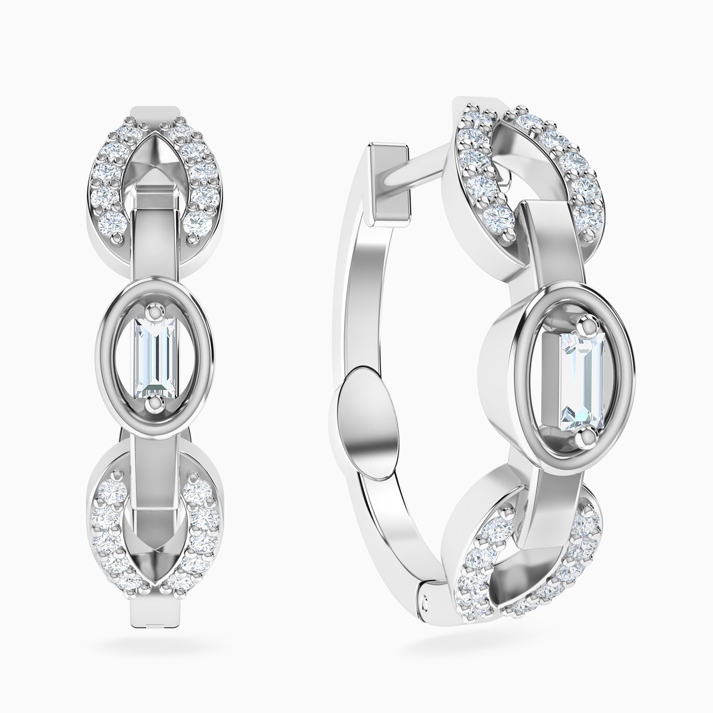 Raindrop Diamond Hoop Earrings In 18K Gold