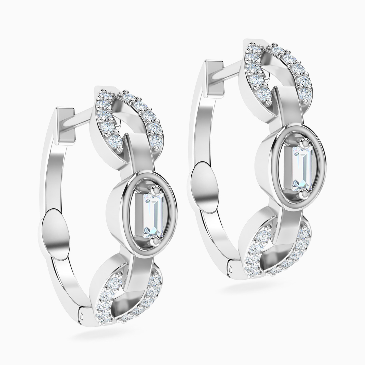 Raindrop Diamond Hoop Earrings In 18K Gold
