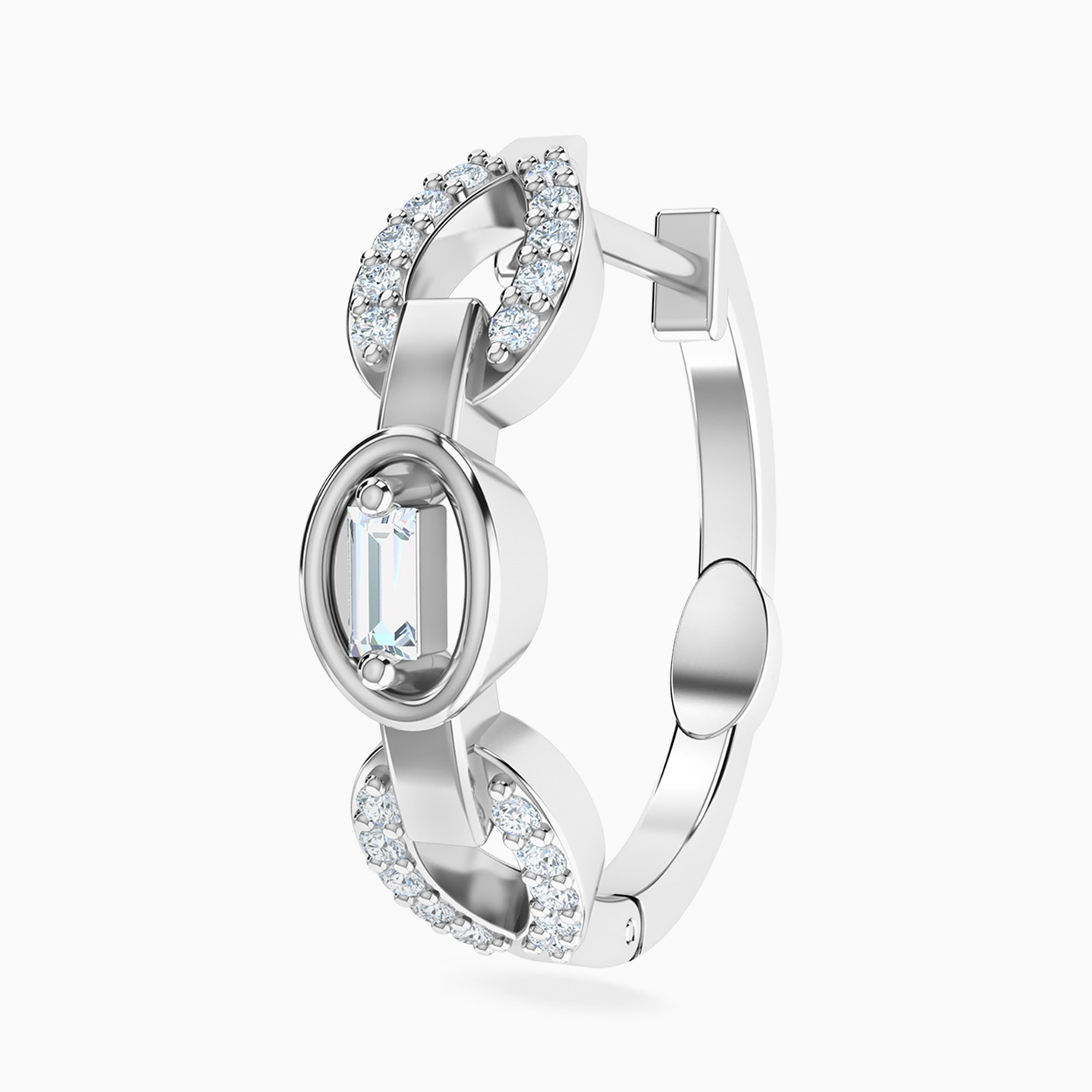 Raindrop Diamond Hoop Earrings In 18K Gold