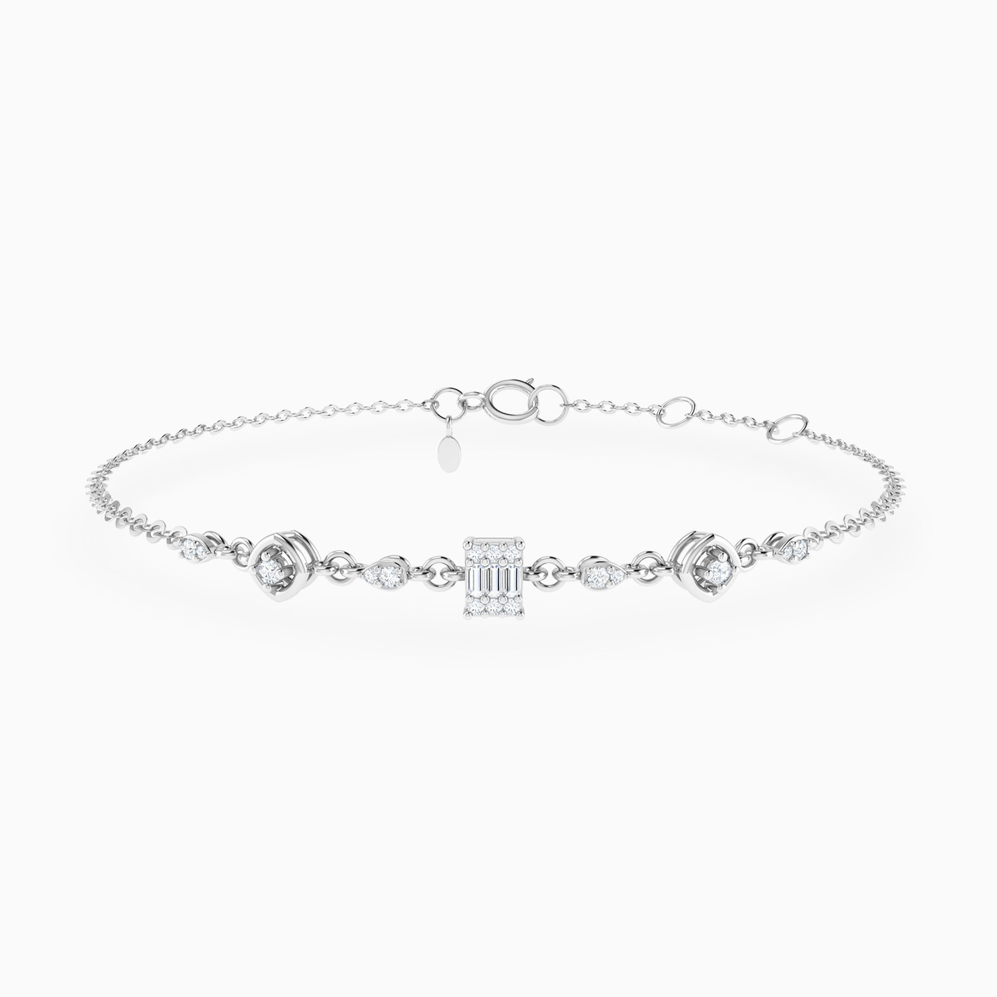 Different Motifs Diamond Chain Bracelet in 18K Gold Different Motifs Diamond Chain Bracelet in 18K Gold