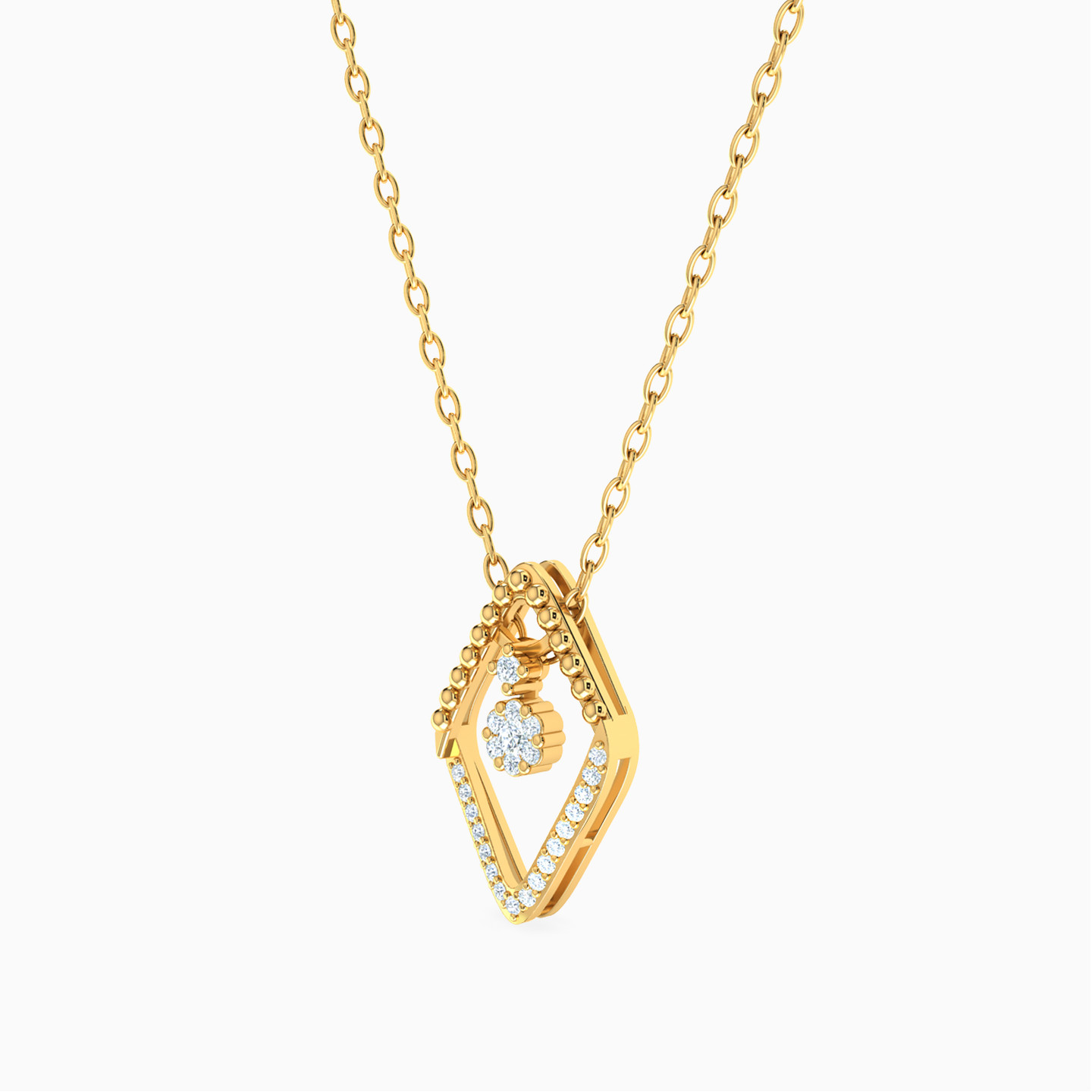 Rhombus Diamond Necklace in 18K Gold - 2 Rhombus Diamond Necklace in 18K Gold - 2