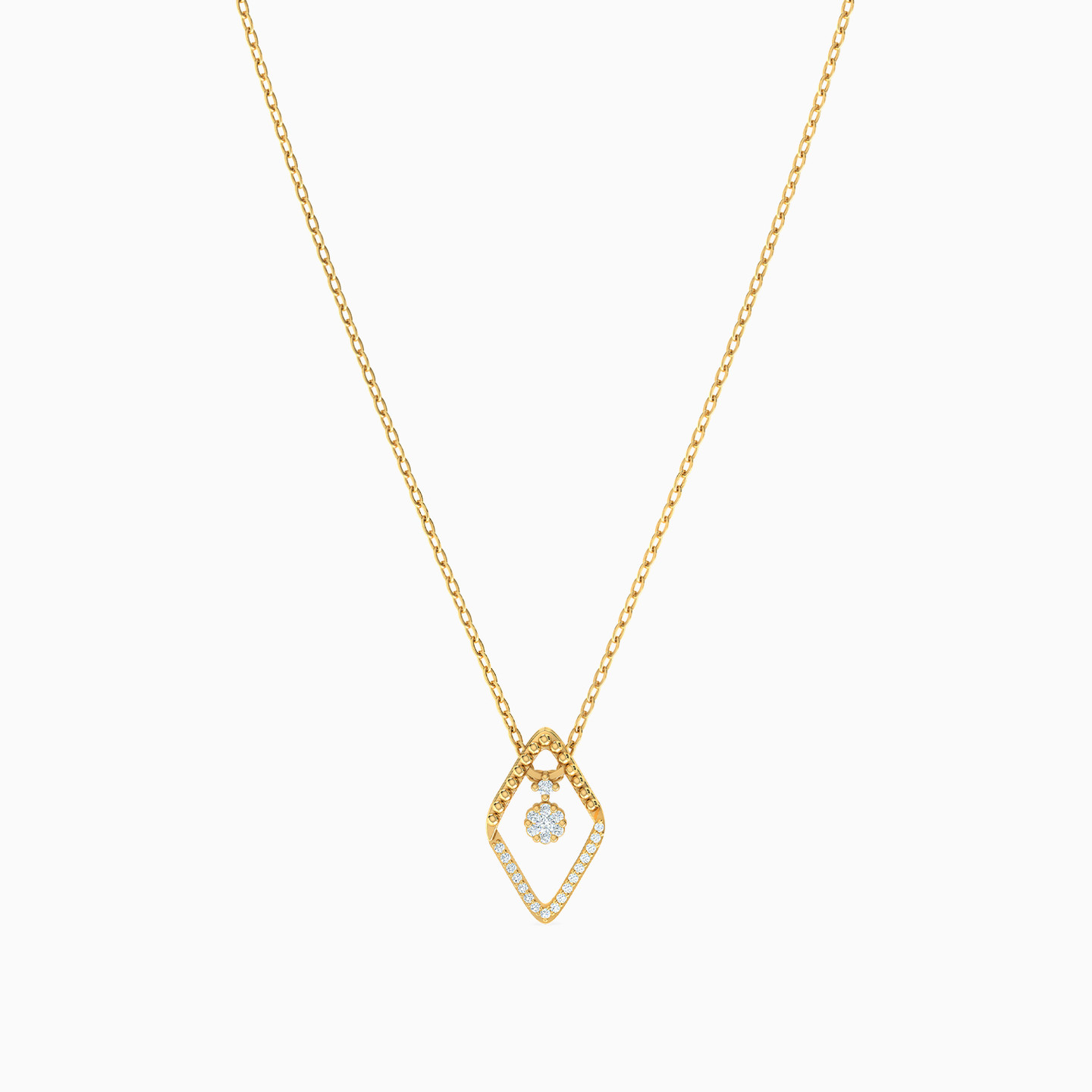 Rhombus Diamond Necklace in 18K Gold - 3 Rhombus Diamond Necklace in 18K Gold - 3