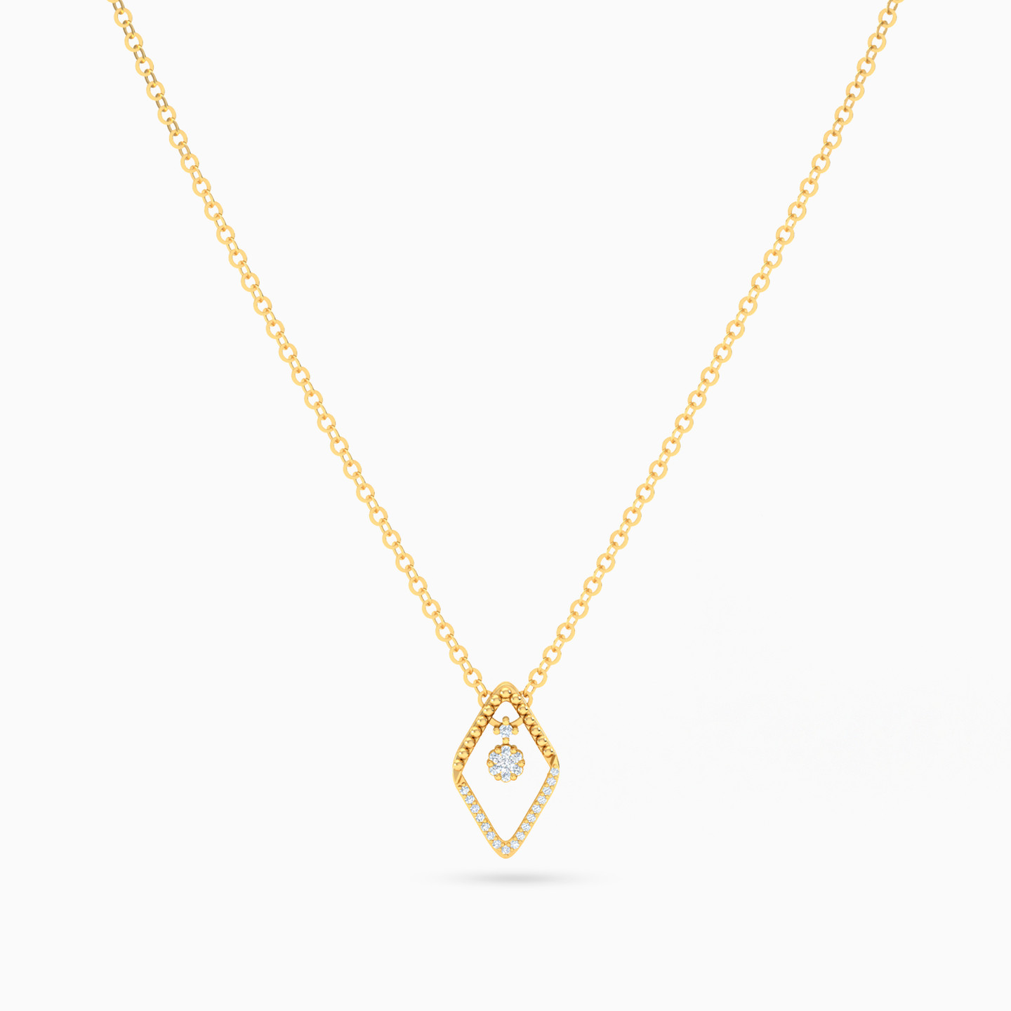 Rhombus Diamond Necklace in 18K Gold - 4 Rhombus Diamond Necklace in 18K Gold - 4
