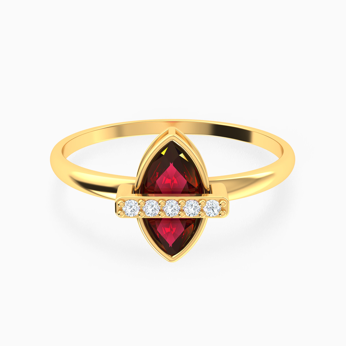 Marquise Purple Stone Bezel Ring in 14K Gold Marquise Purple Stone Bezel Ring in 14K Gold