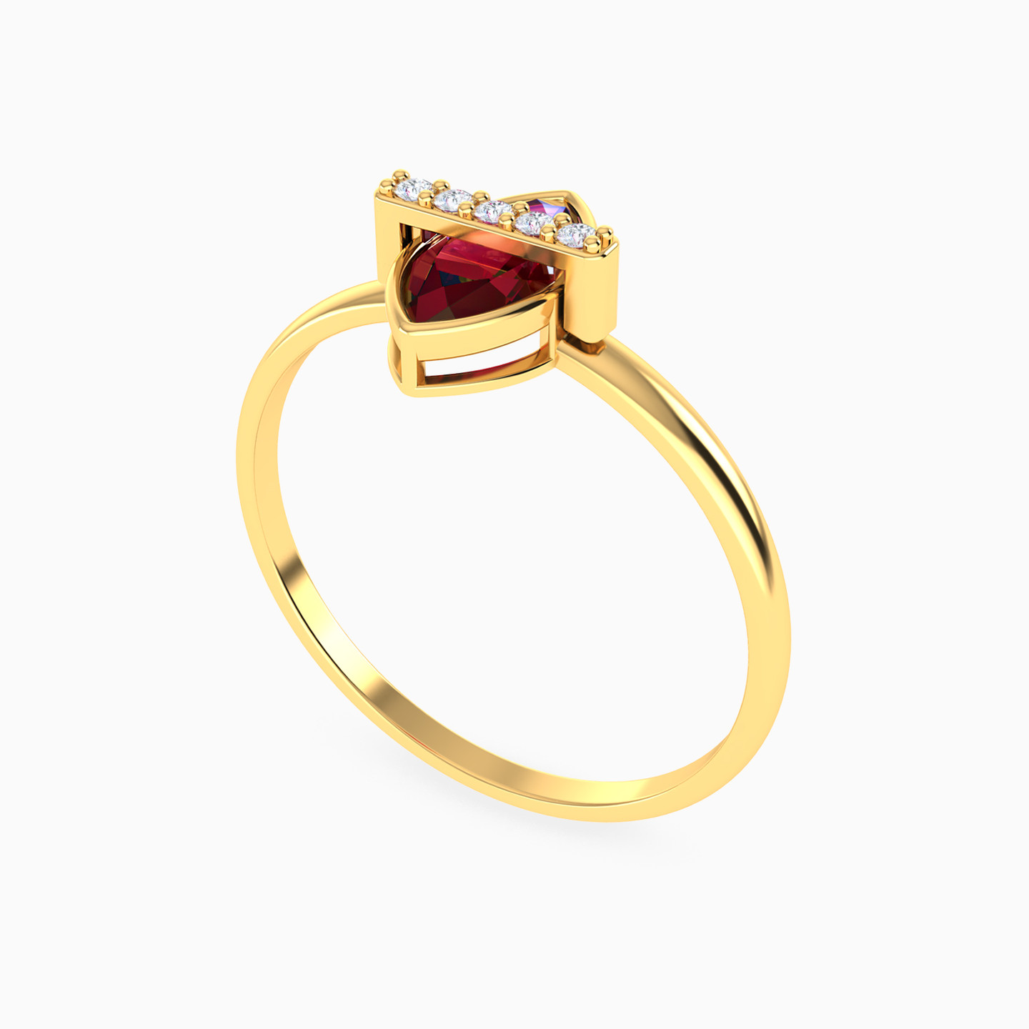 Marquise Purple Stone Bezel Ring in 14K Gold - 3 Marquise Purple Stone Bezel Ring in 14K Gold - 3