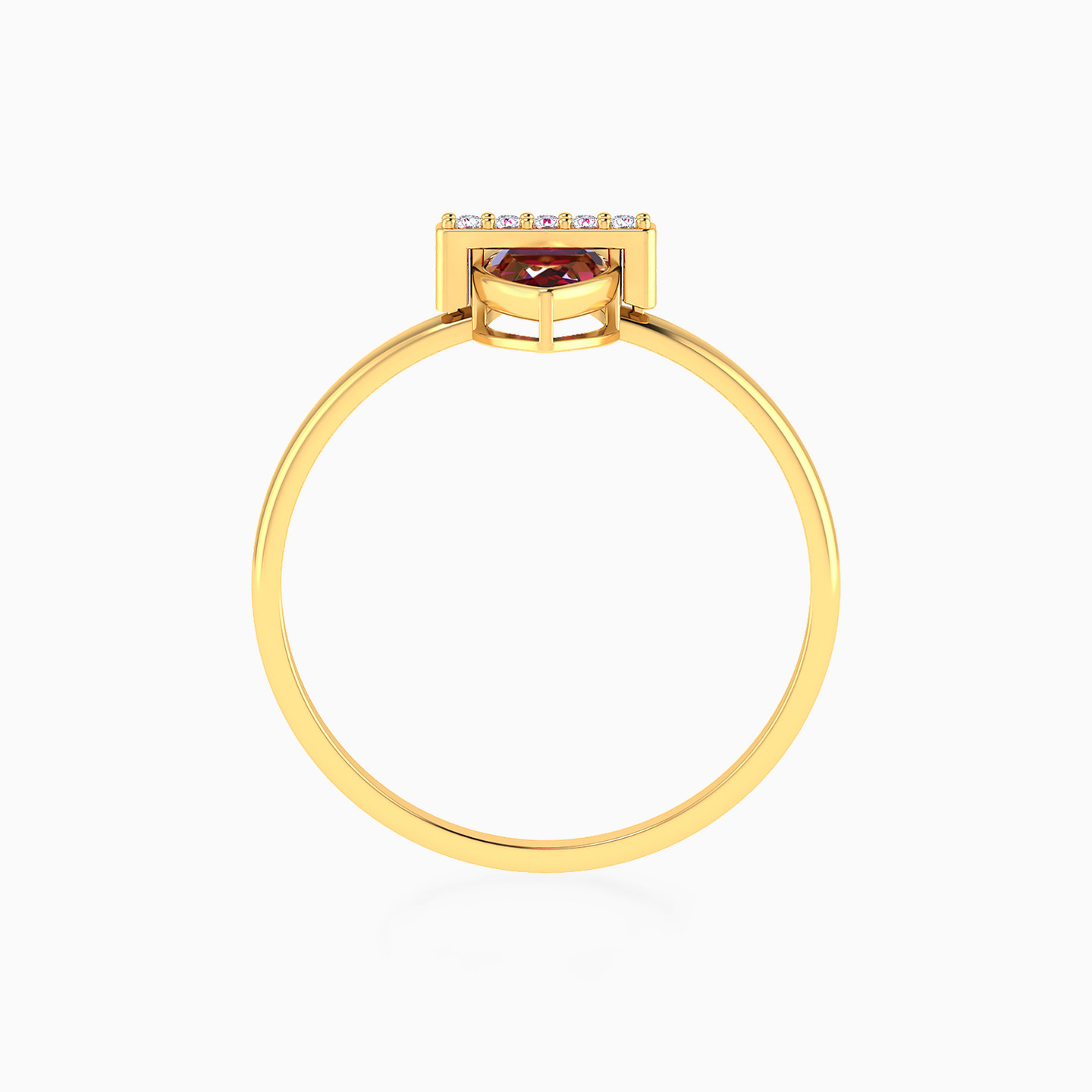 Marquise Purple Stone Bezel Ring in 14K Gold - 4 Marquise Purple Stone Bezel Ring in 14K Gold - 4