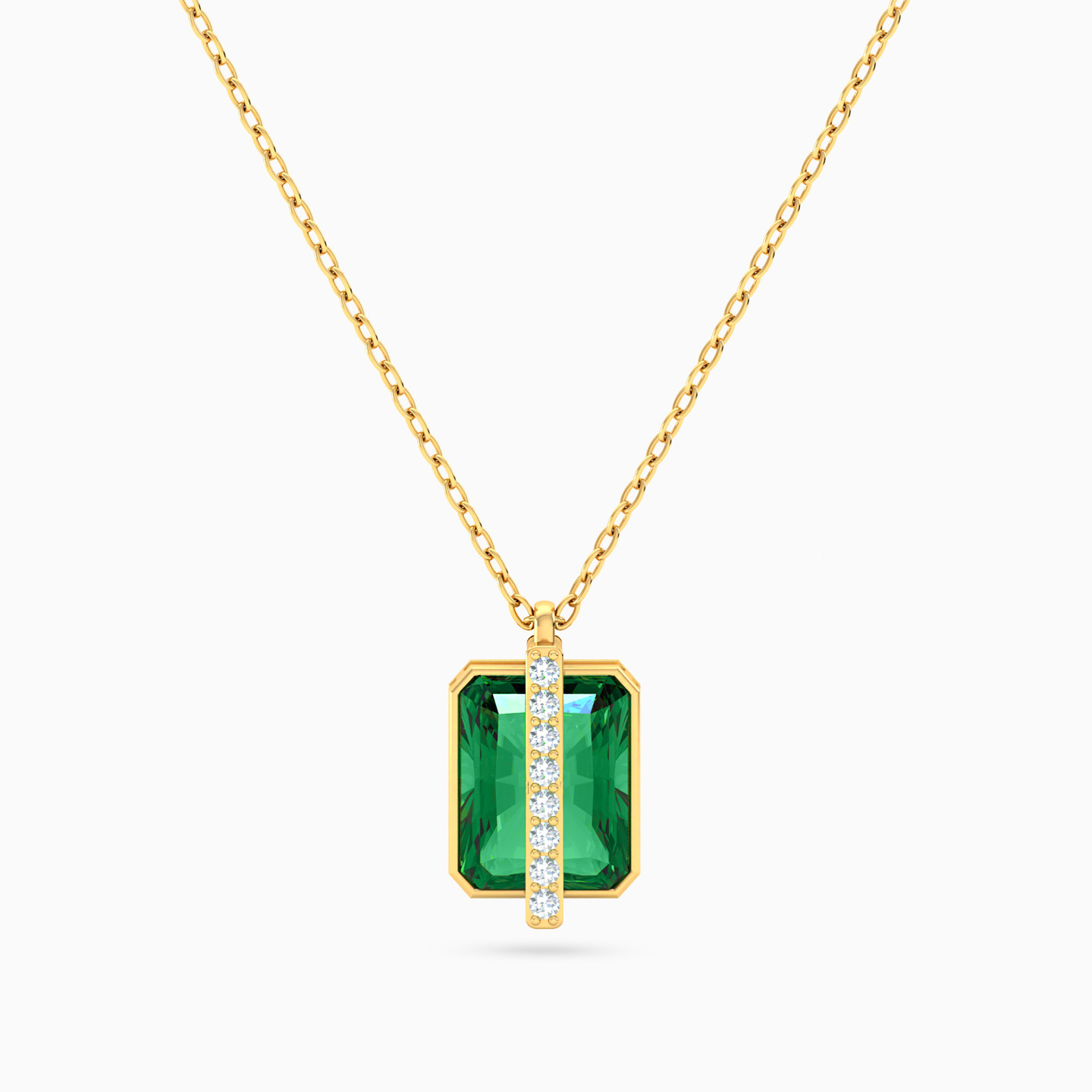 Rectangle Green Stone Necklace in 14K Gold Rectangle Green Stone Necklace in 14K Gold