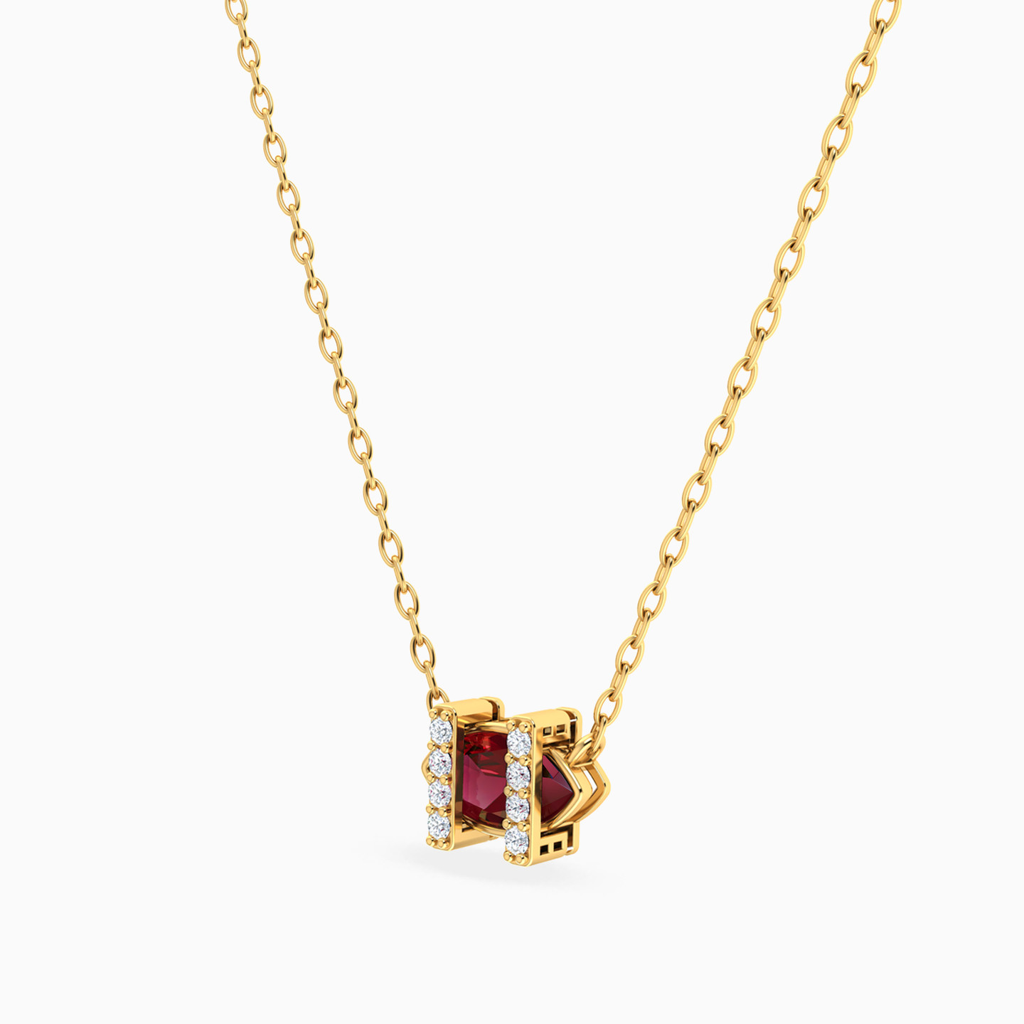 East West Marquise Purple Stone Necklace in 14K Gold - 2 East West Marquise Purple Stone Necklace in 14K Gold - 2