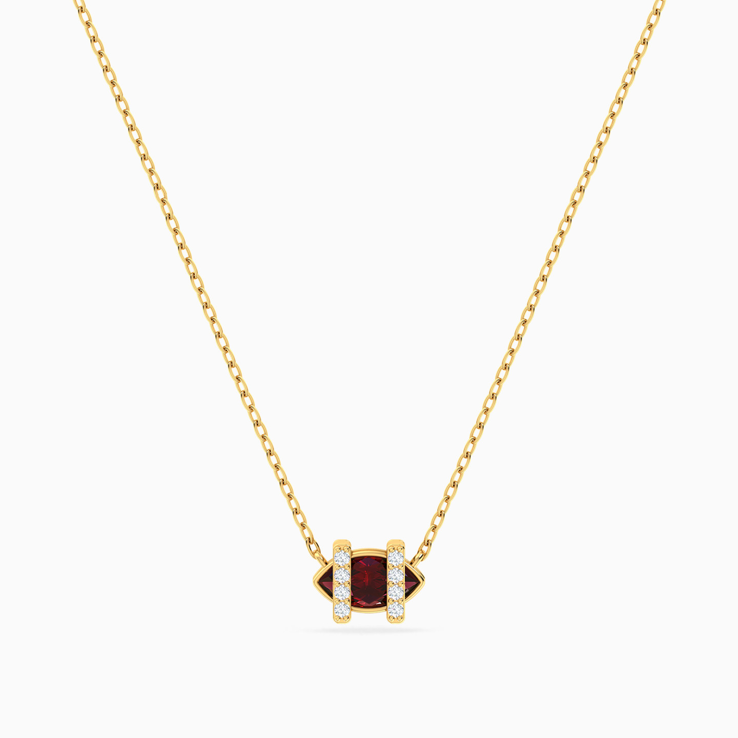 East West Marquise Purple Stone Necklace in 14K Gold - 3 East West Marquise Purple Stone Necklace in 14K Gold - 3