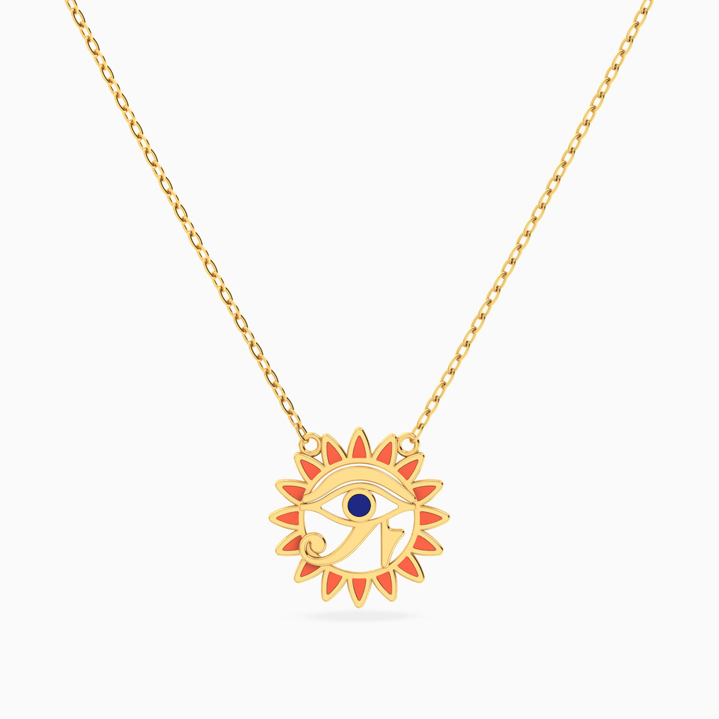 Eye of Horus Enamel Coated Necklace in 14K Gold Eye of Horus Enamel Coated Necklace in 14K Gold