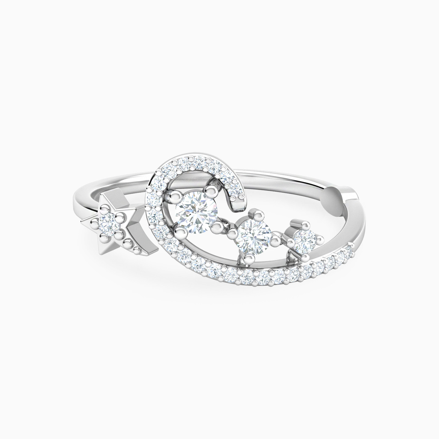 Star Diamond Open Ring in 18K Gold Star Diamond Open Ring in 18K Gold