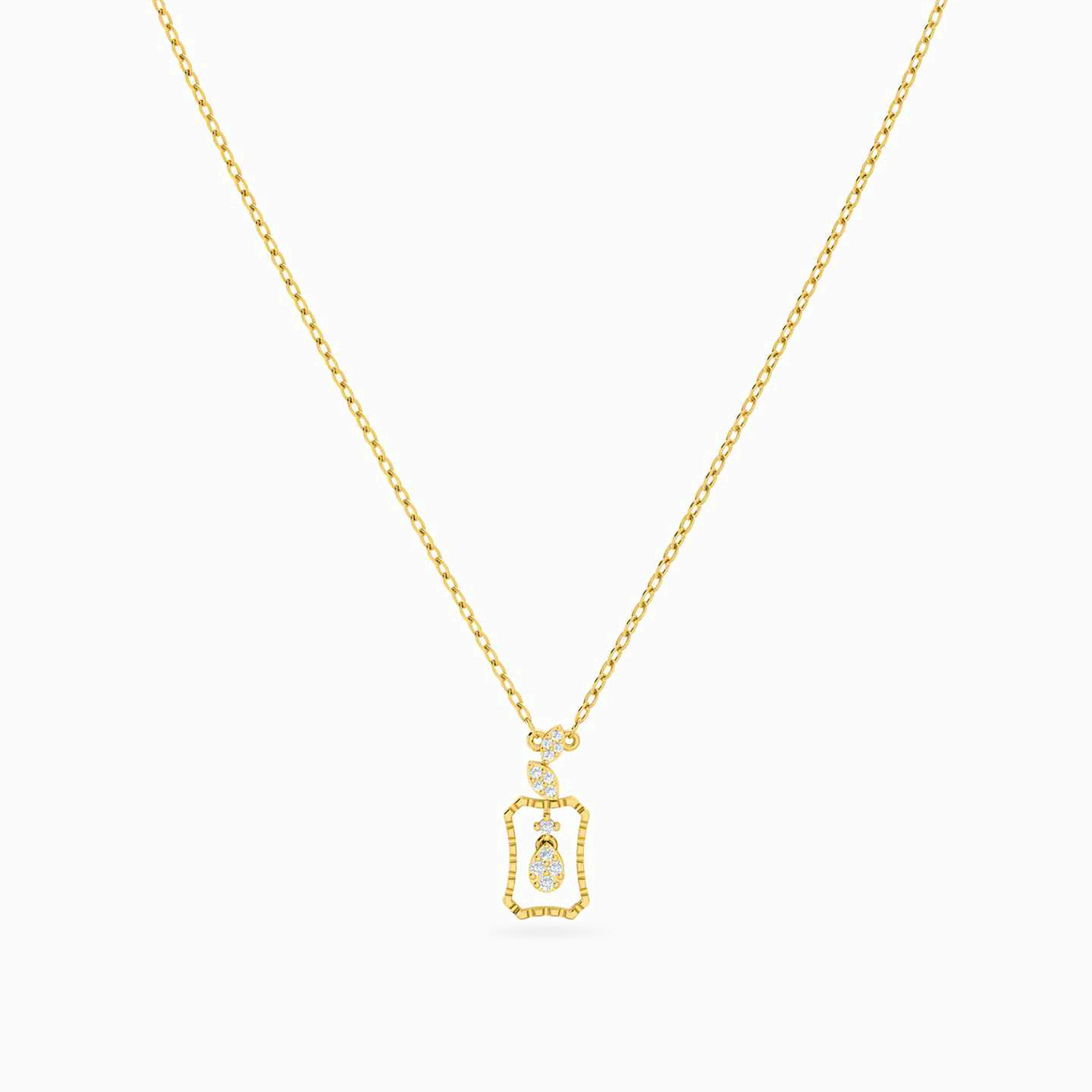 سلسلة ذهب مستطيلة عيار 18 قيراط مزينة بالألماس - 3 سلسلة ذهب مستطيلة عيار 18 قيراط مزينة بالألماس - 3