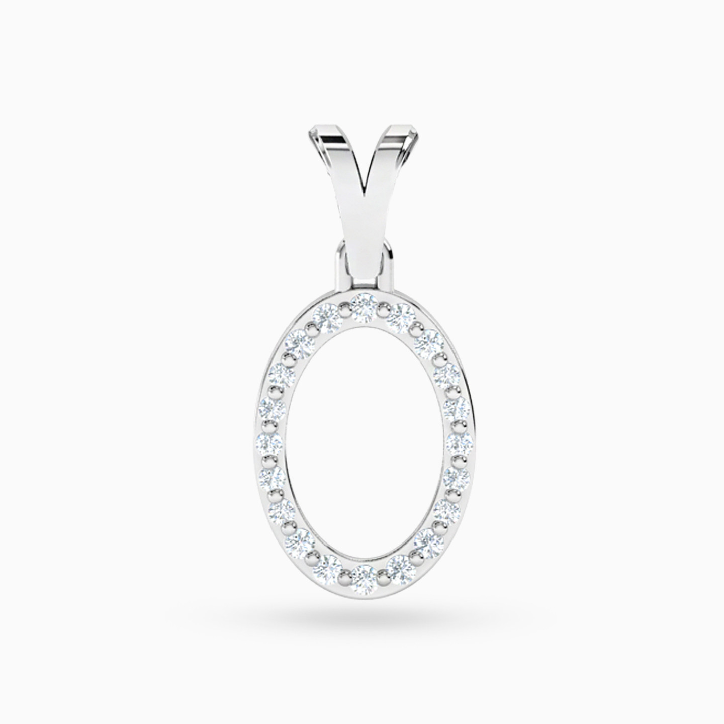 Oval Diamond Pendant in 18K Gold