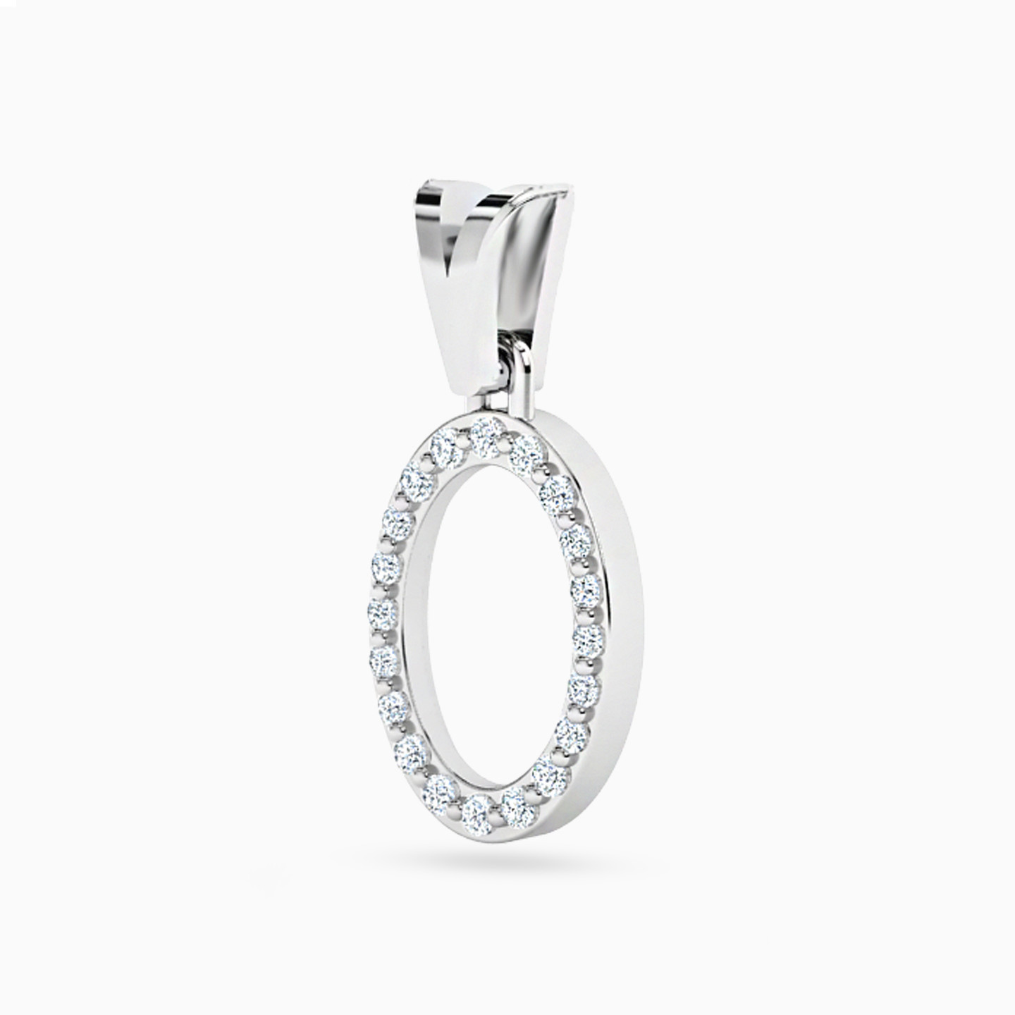 Oval Diamond Pendant in 18K Gold - 2