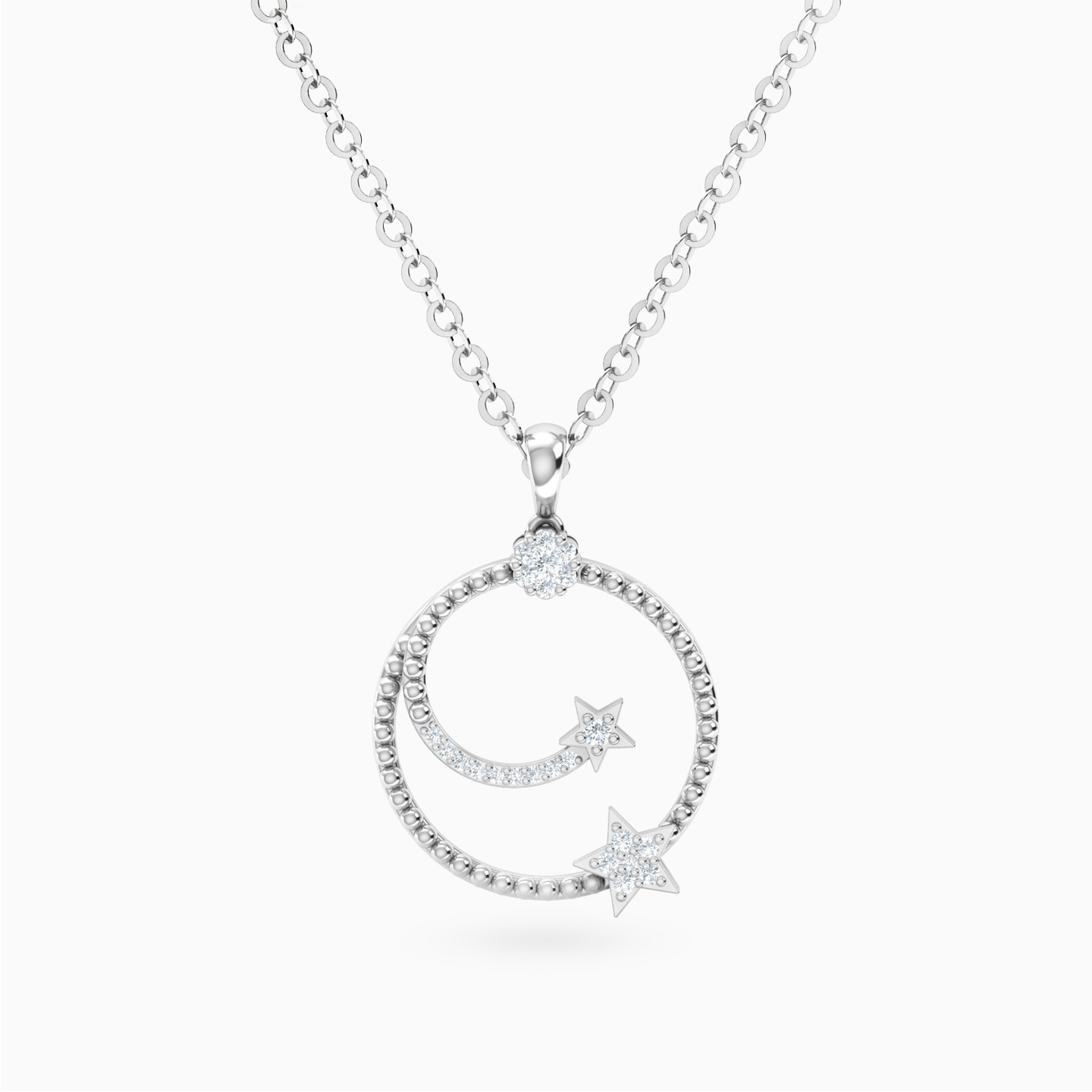Two Shooting Stars Diamond Necklace in 18K Gold Two Shooting Stars Diamond Necklace in 18K Gold