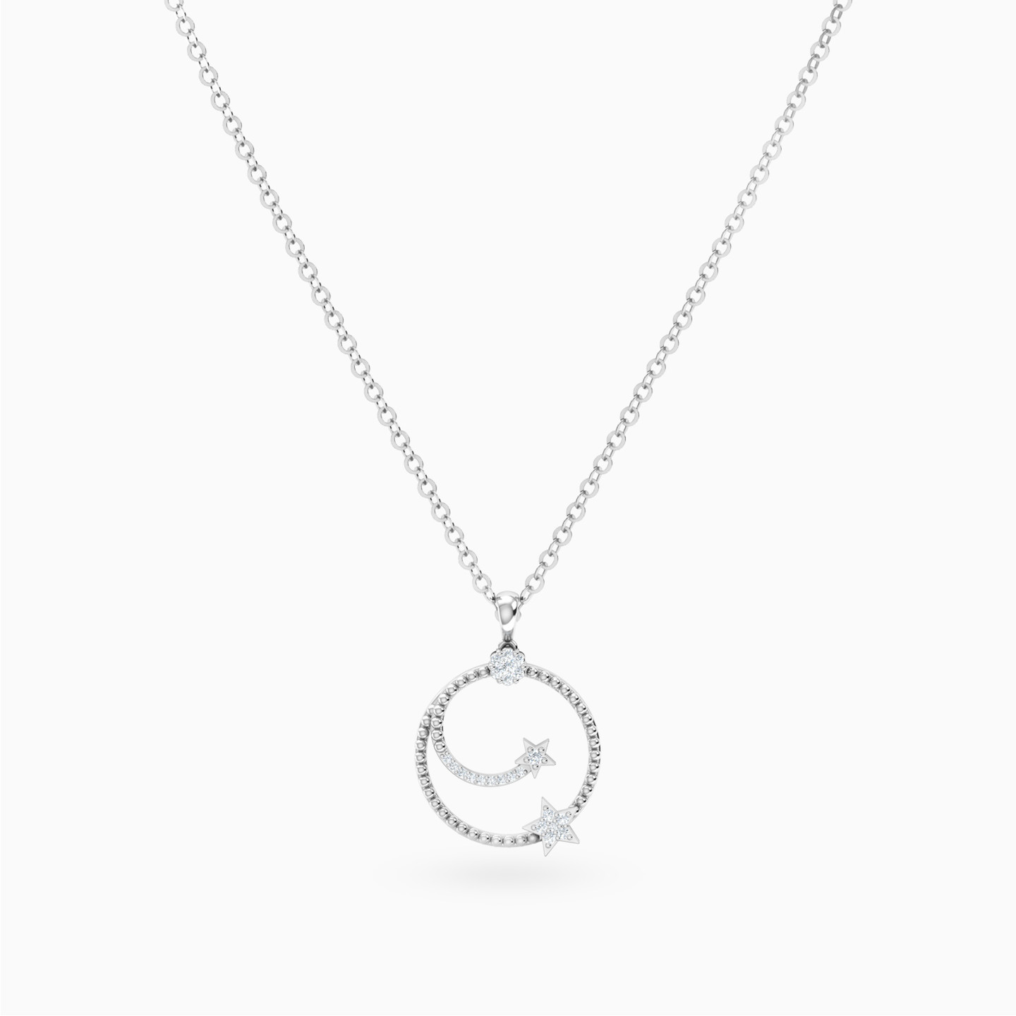 Two Shooting Stars Diamond Necklace in 18K Gold - 4 Two Shooting Stars Diamond Necklace in 18K Gold - 4
