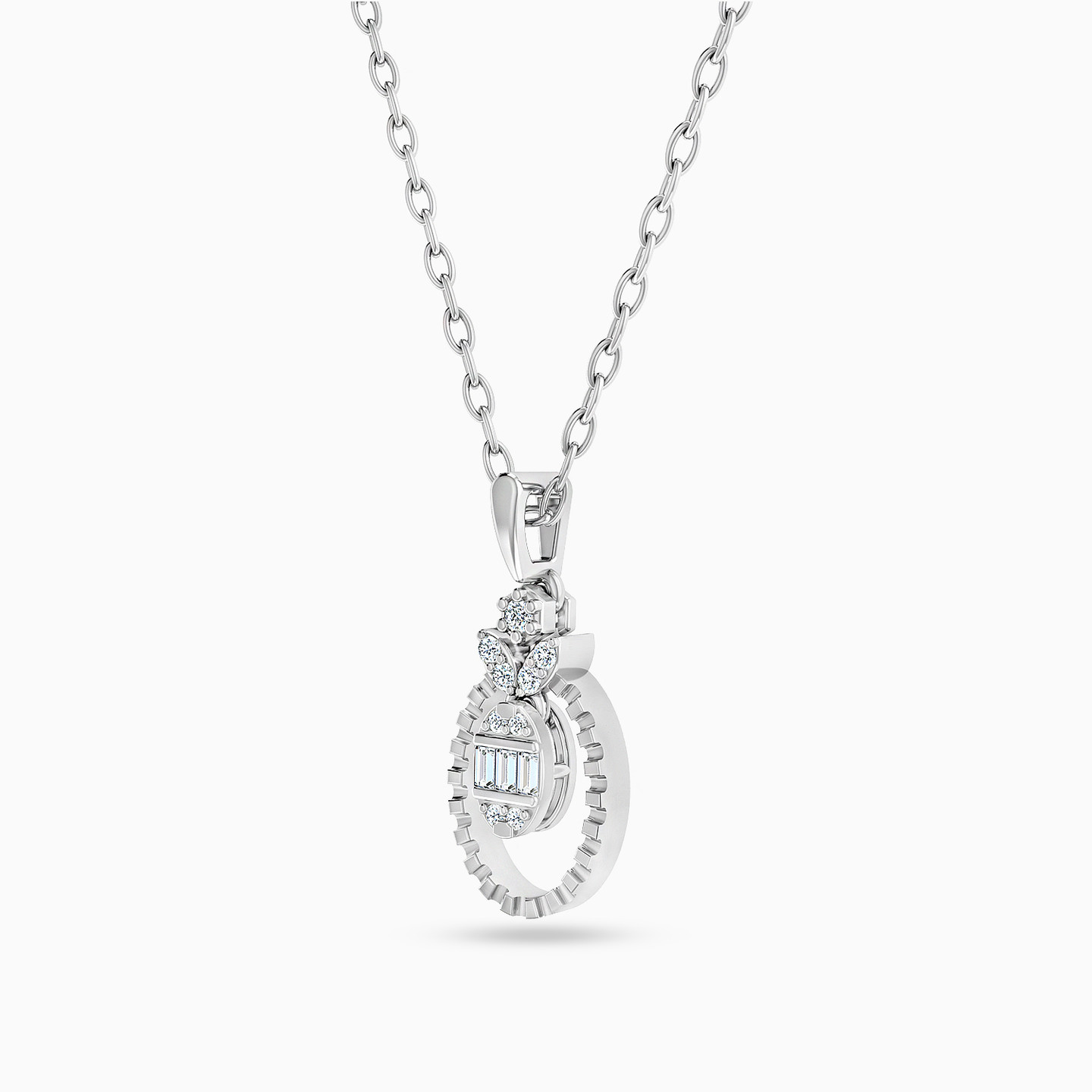 18K Gold Diamond Pendant Necklace - 2