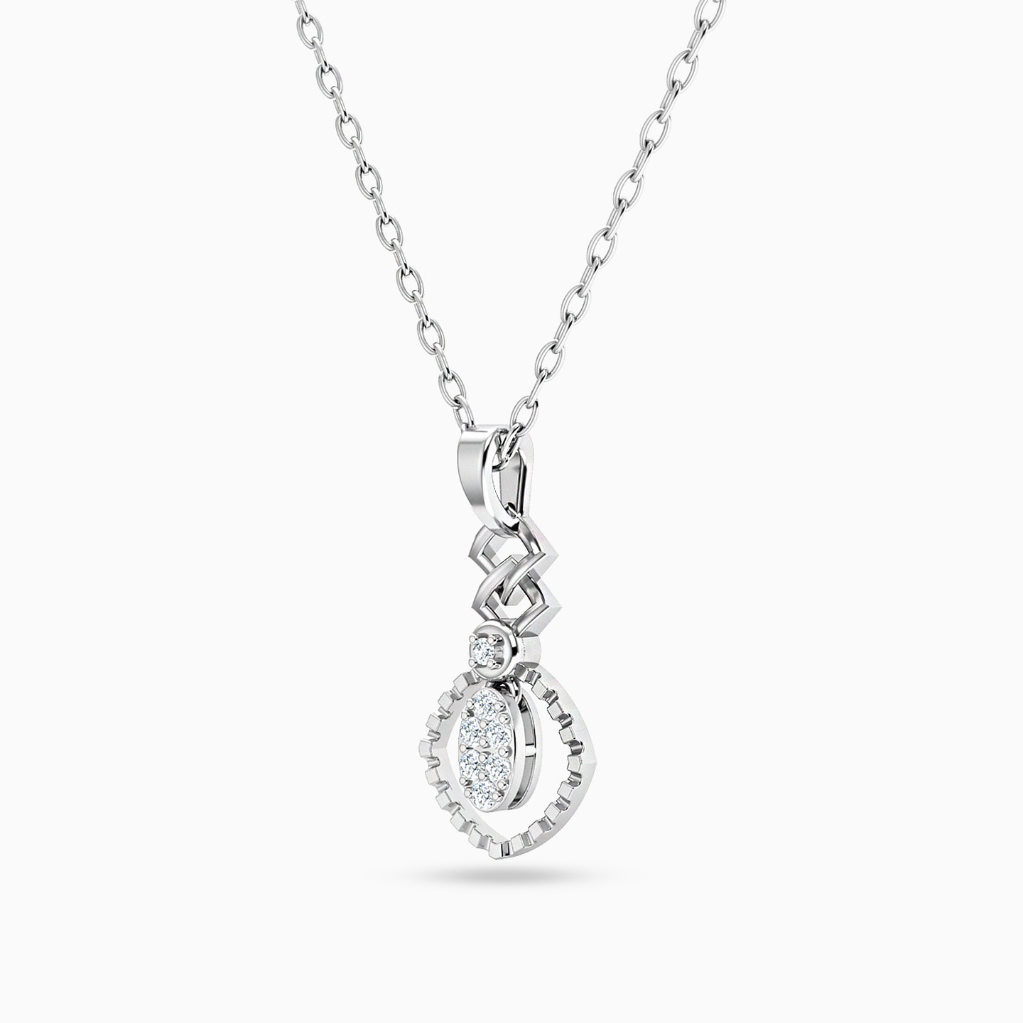 18K Gold Diamond Pendant Necklace - 2