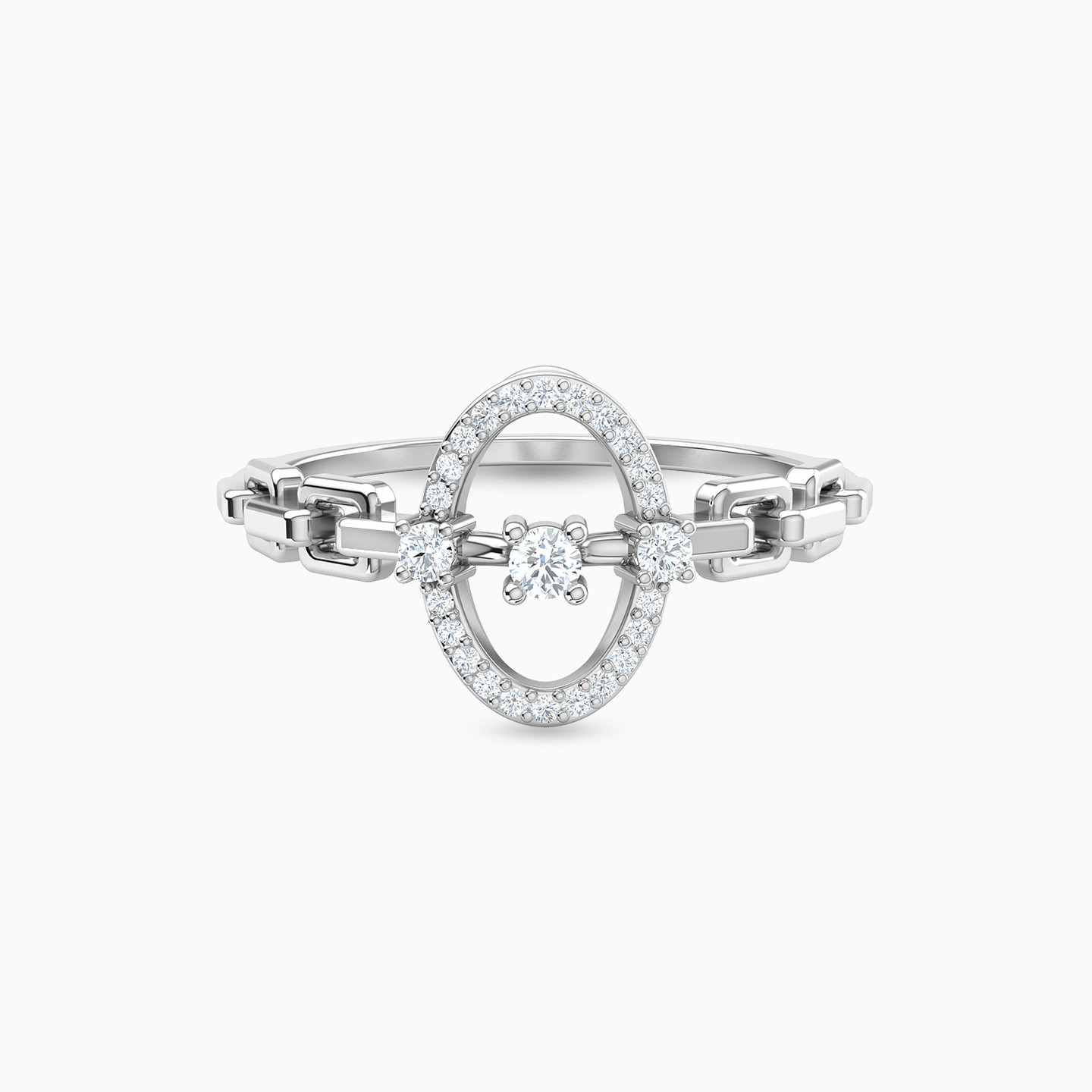 Oval Frame Pav�� Diamond Ring in 18K Gold Oval Frame Pav�� Diamond Ring in 18K Gold