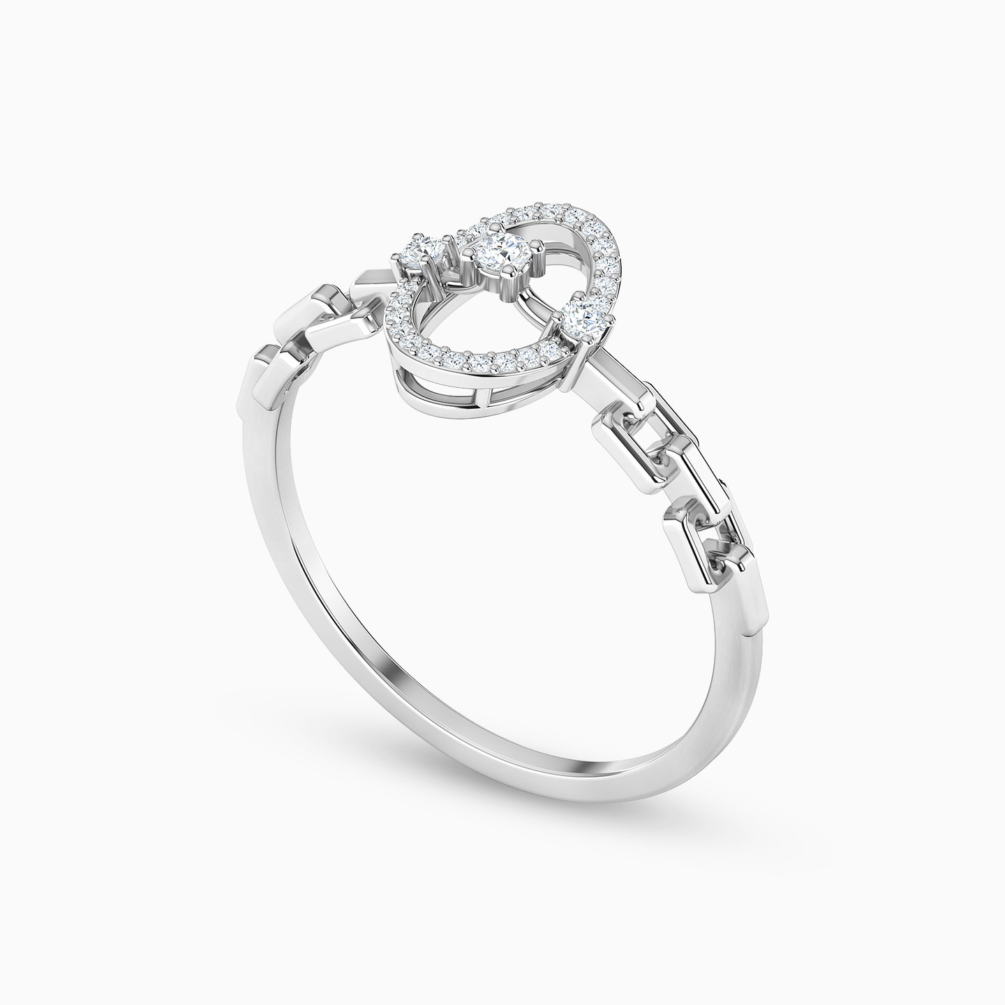 Oval Frame Pav�� Diamond Ring in 18K Gold - 3 Oval Frame Pav�� Diamond Ring in 18K Gold - 3