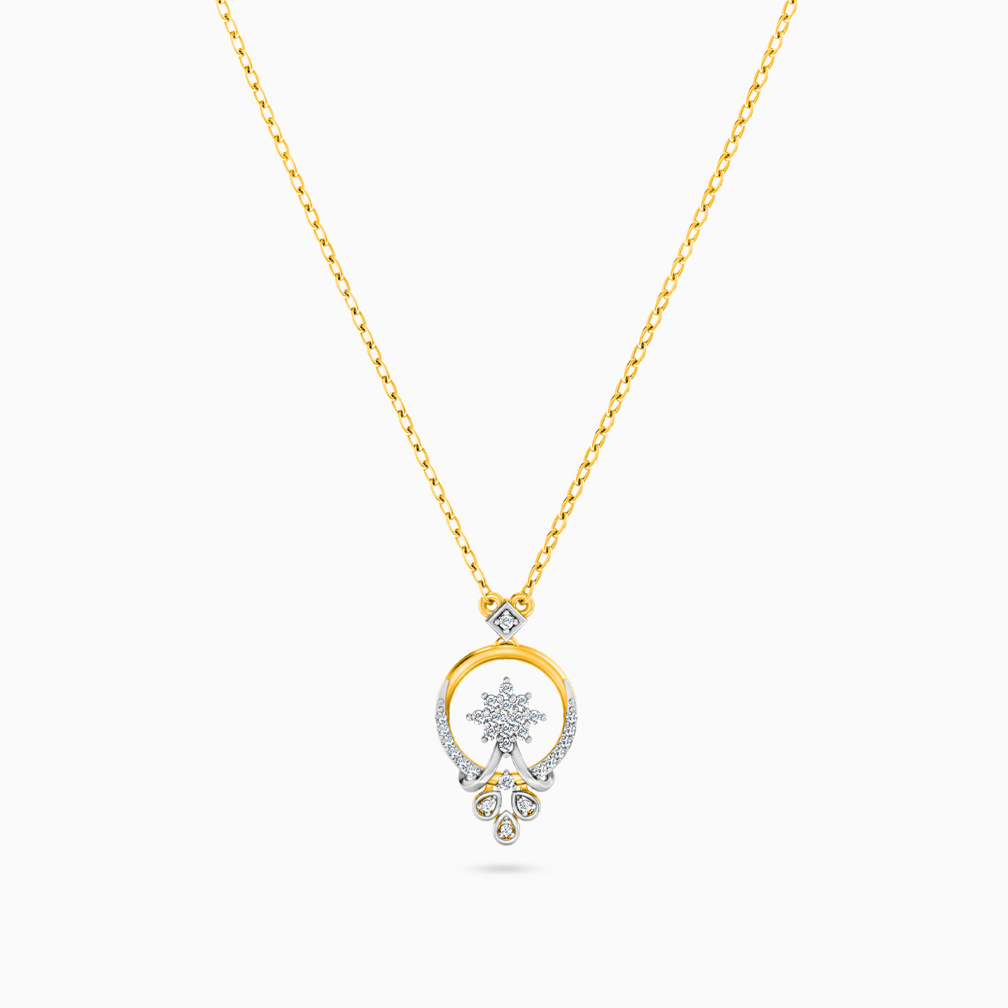 18K Gold Diamond Pendant Necklace - 3