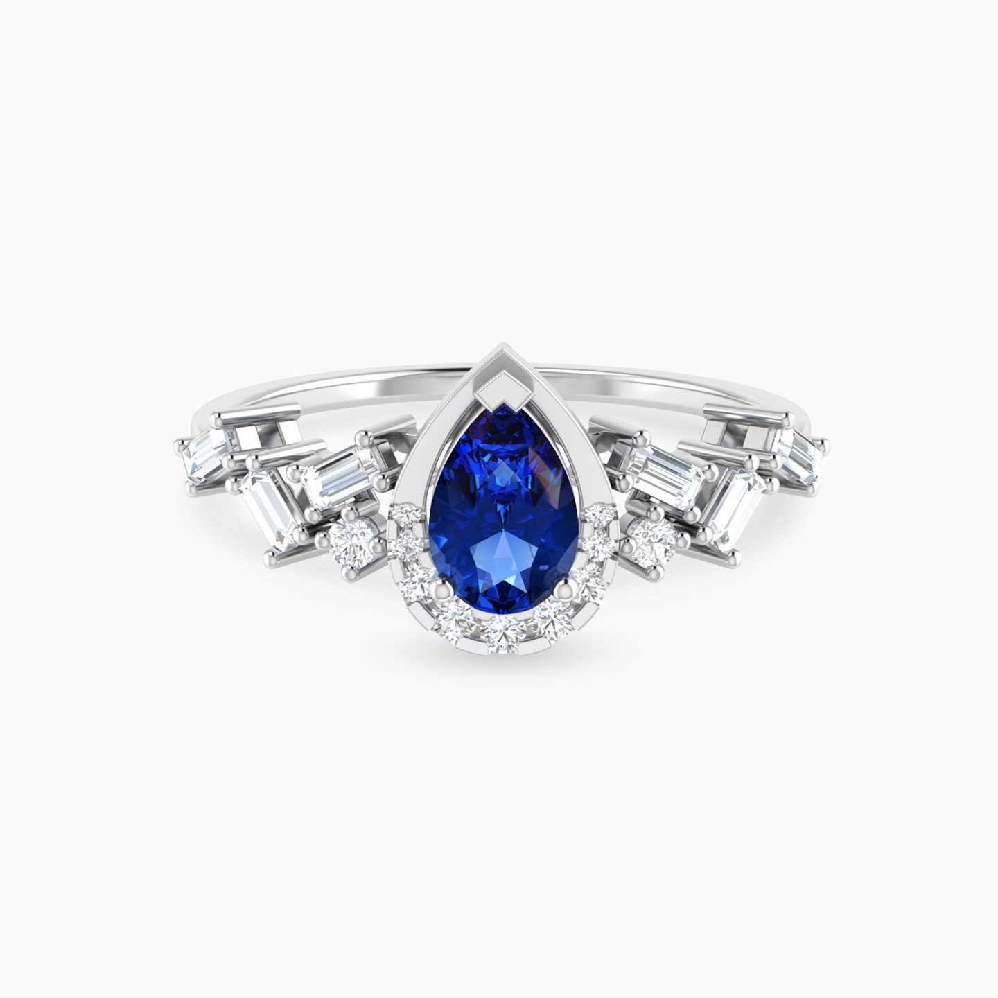 Teardrop Blue Stone & Diamond Ring in 18K Gold Teardrop Blue Stone & Diamond Ring in 18K Gold