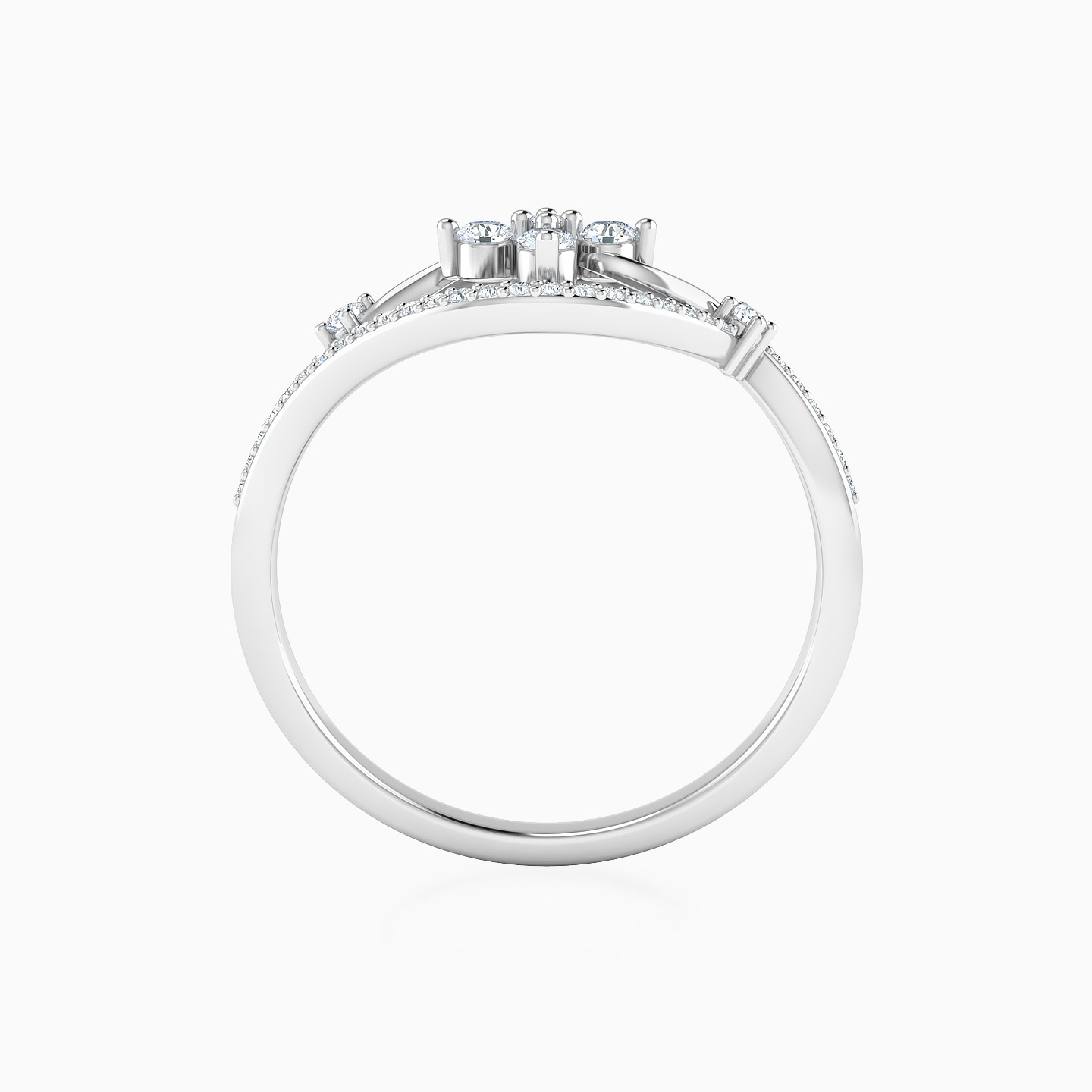 Marquise Eye Design Diamond Split Shank Ring in 18K Gold - 4 Marquise Eye Design Diamond Split Shank Ring in 18K Gold - 4