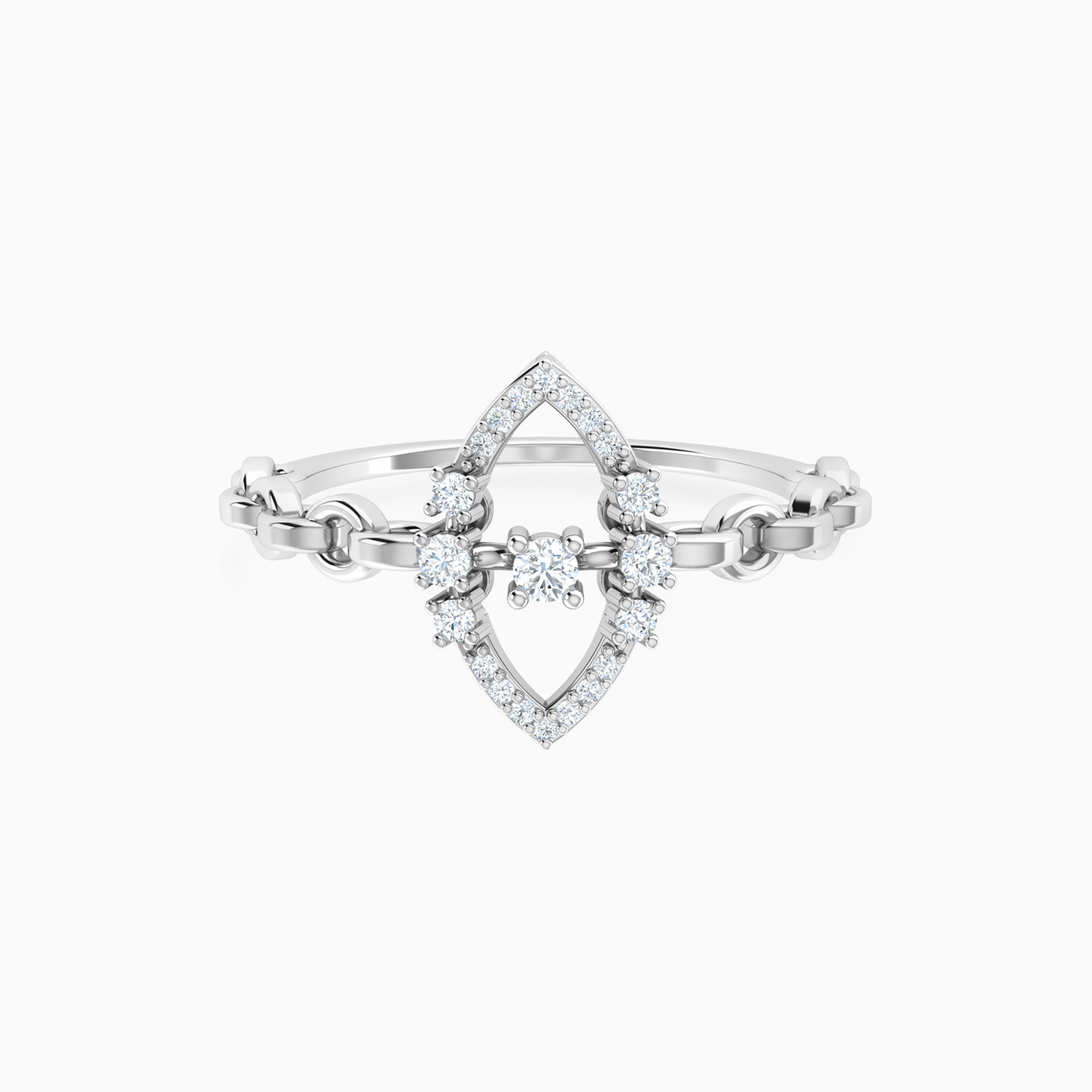 Open Marquise Frame Diamond Ring in 18K Gold Open Marquise Frame Diamond Ring in 18K Gold