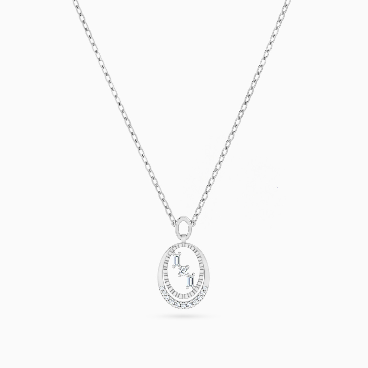 18K Gold Diamond Pendant Necklace - 2