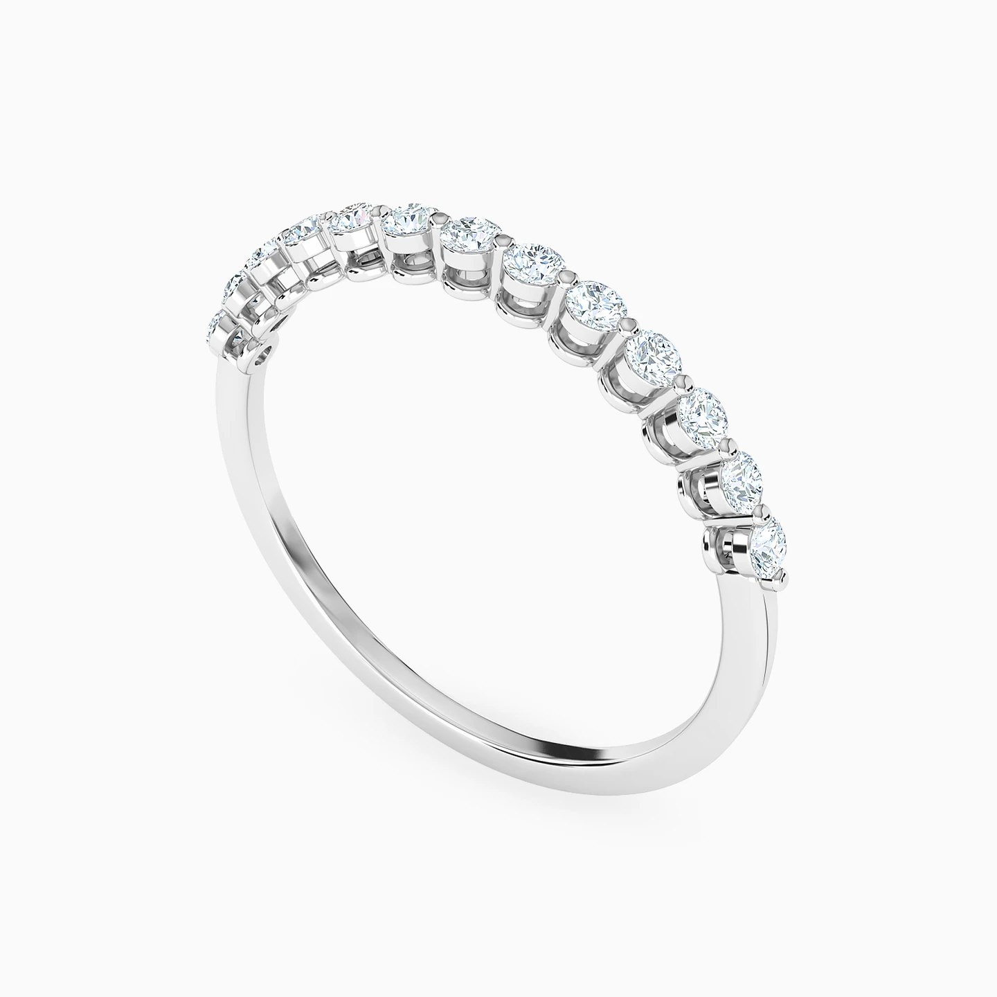 Row of Round Diamond Ring in 18K Gold - 2 Row of Round Diamond Ring in 18K Gold - 2