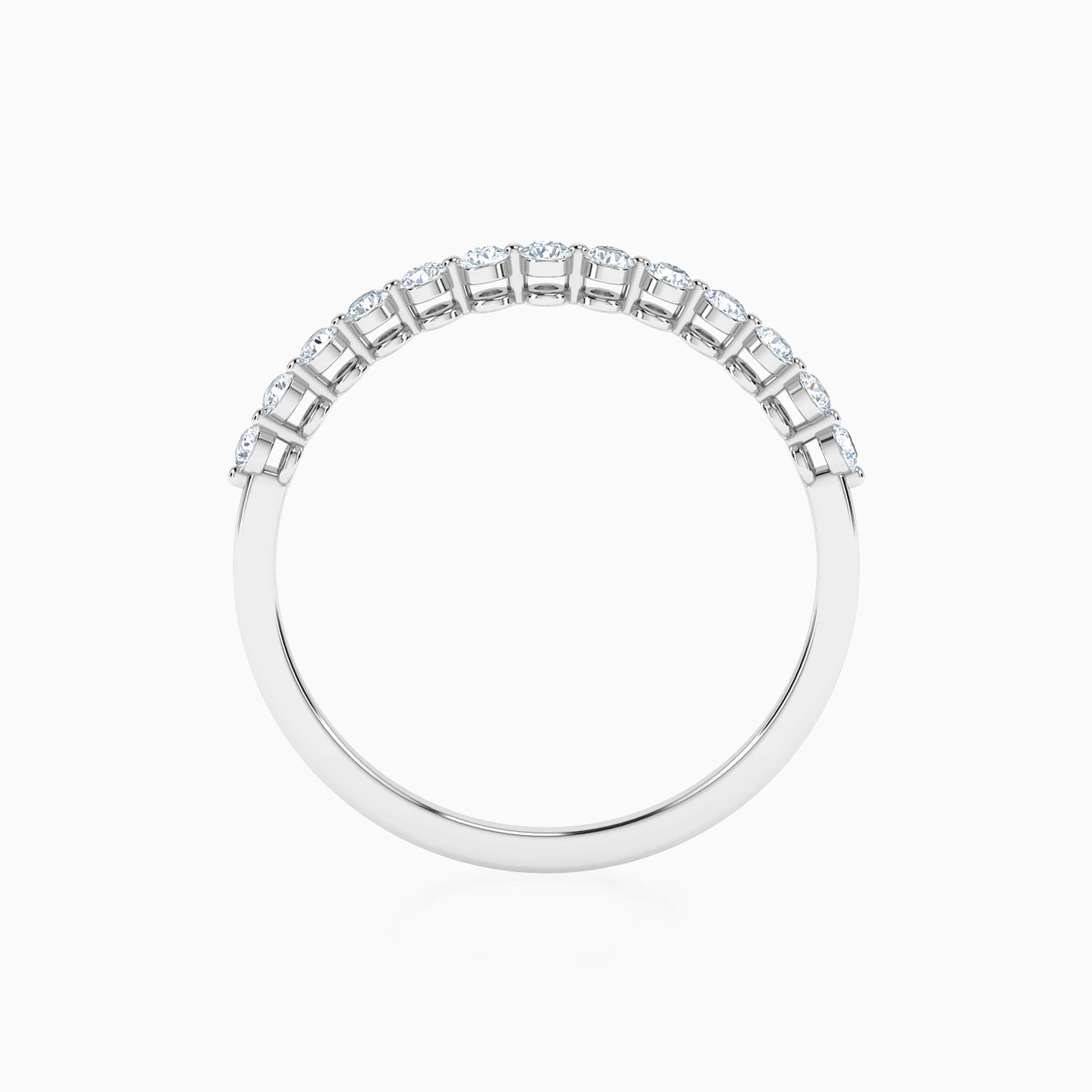Row of Round Diamond Ring in 18K Gold - 3 Row of Round Diamond Ring in 18K Gold - 3