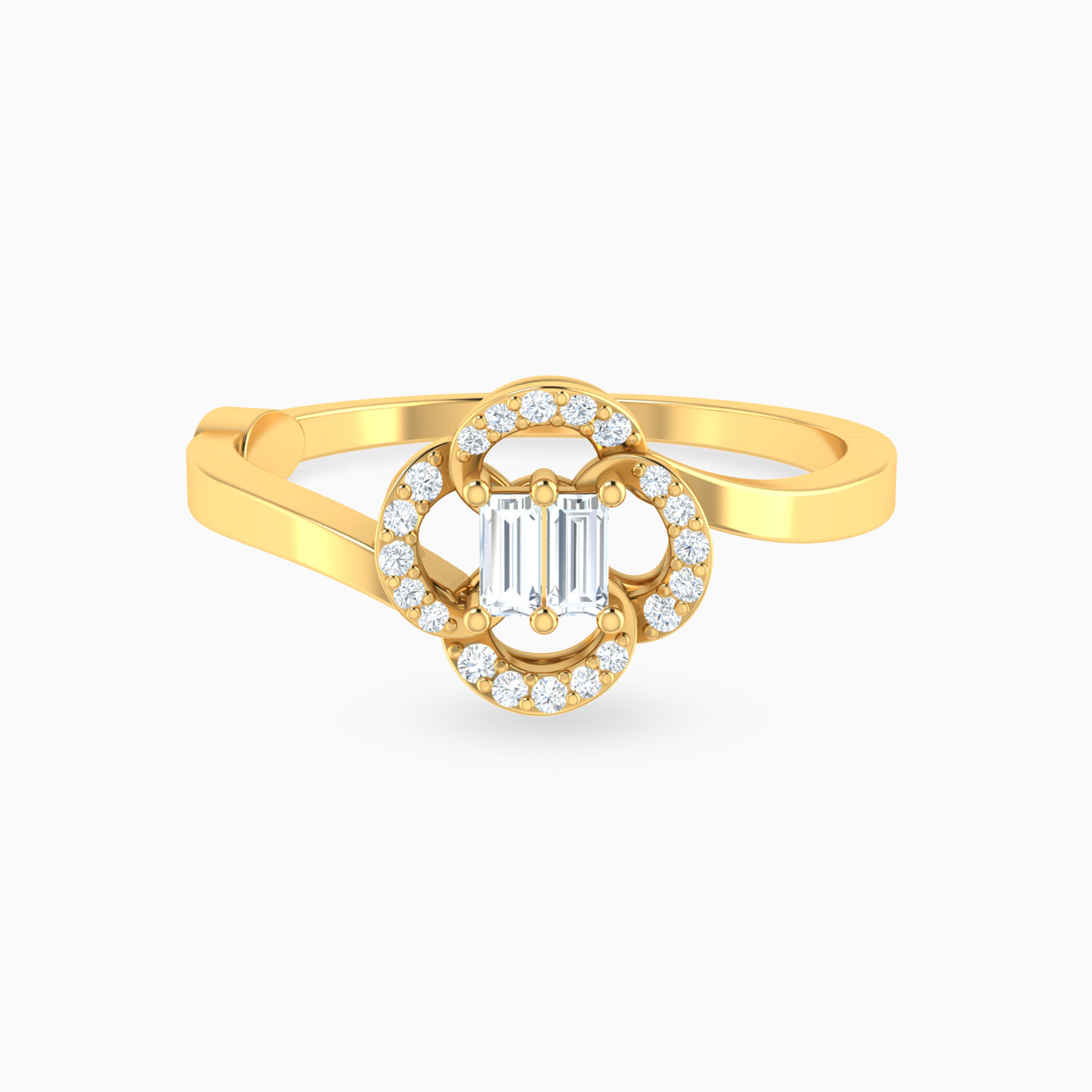 خاتم شكل وردة ببتلات مفتوحة ذهب عيار 18 قيراط مزين بالألماس خاتم شكل وردة ببتلات مفتوحة ذهب عيار 18 قيراط مزين بالألماس