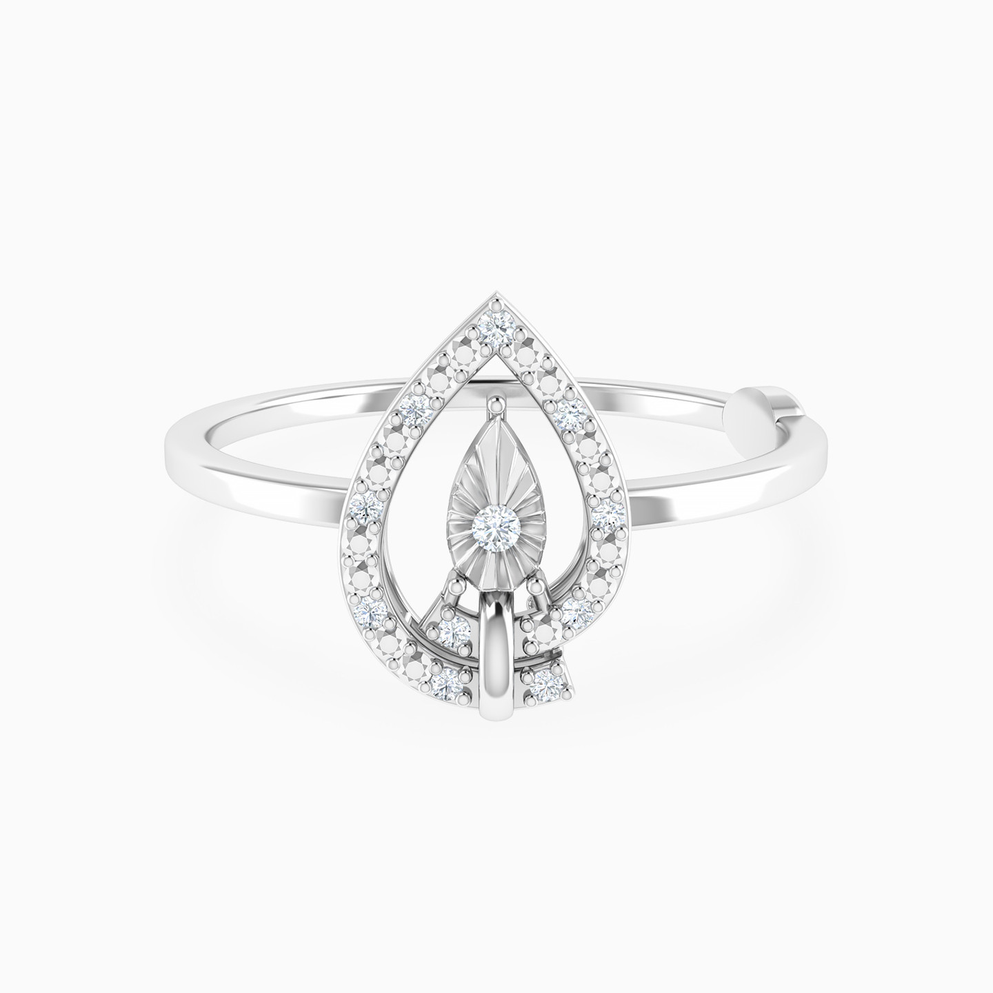 Teardrop Frame Diamond Rings in 18K Gold Teardrop Frame Diamond Rings in 18K Gold