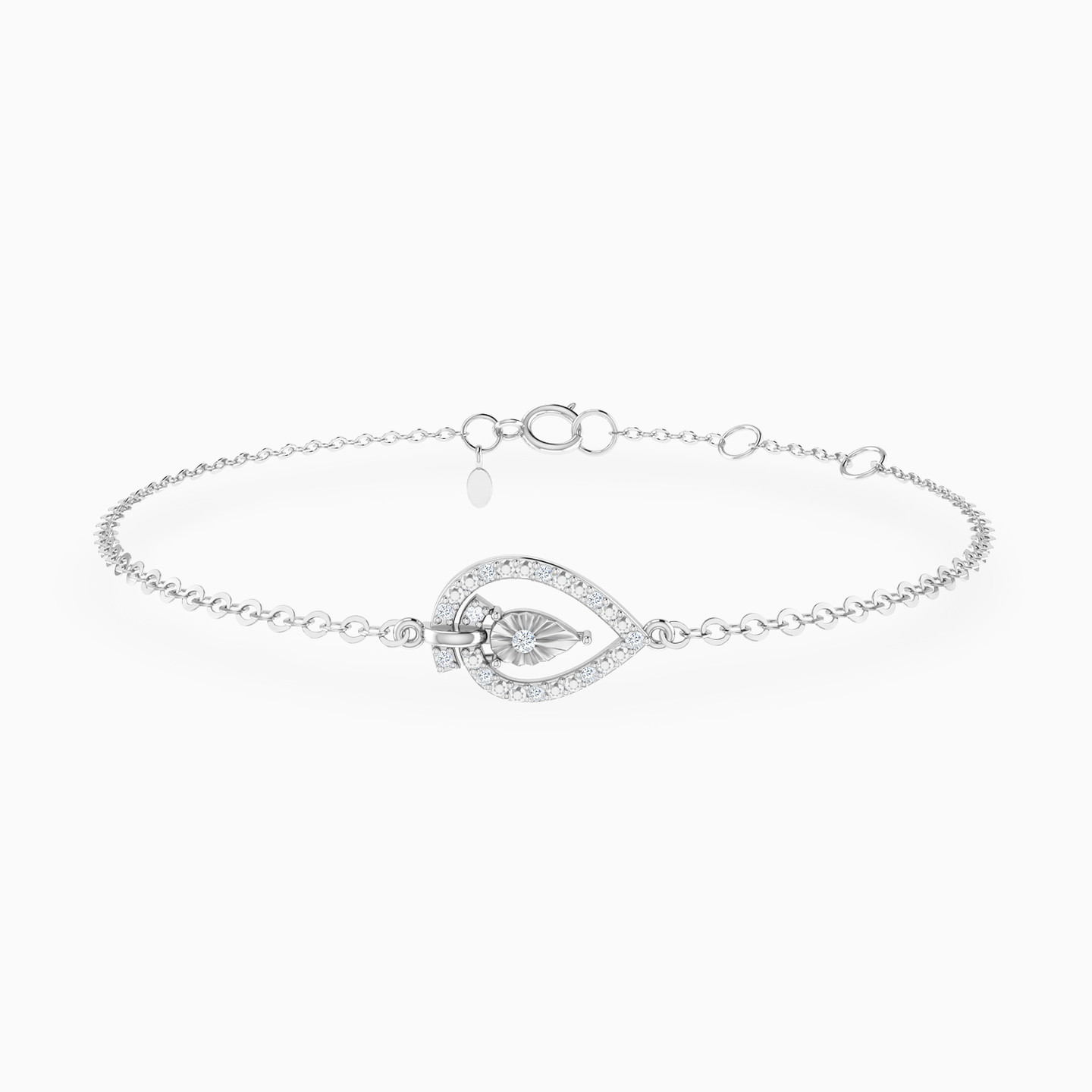 Teardrop Frame Diamond Chain Bracelet in 18K Gold Teardrop Frame Diamond Chain Bracelet in 18K Gold