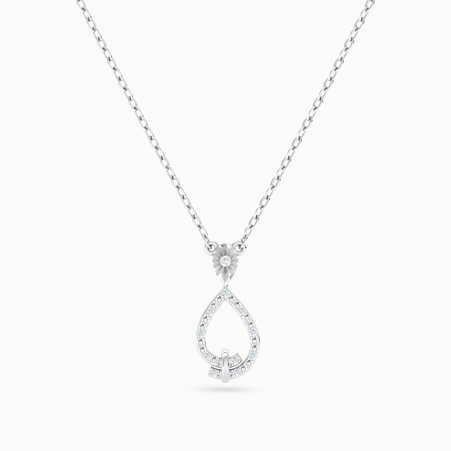 Teardrop Open Frame Diamond Necklace in 18K Gold Teardrop Open Frame Diamond Necklace in 18K Gold