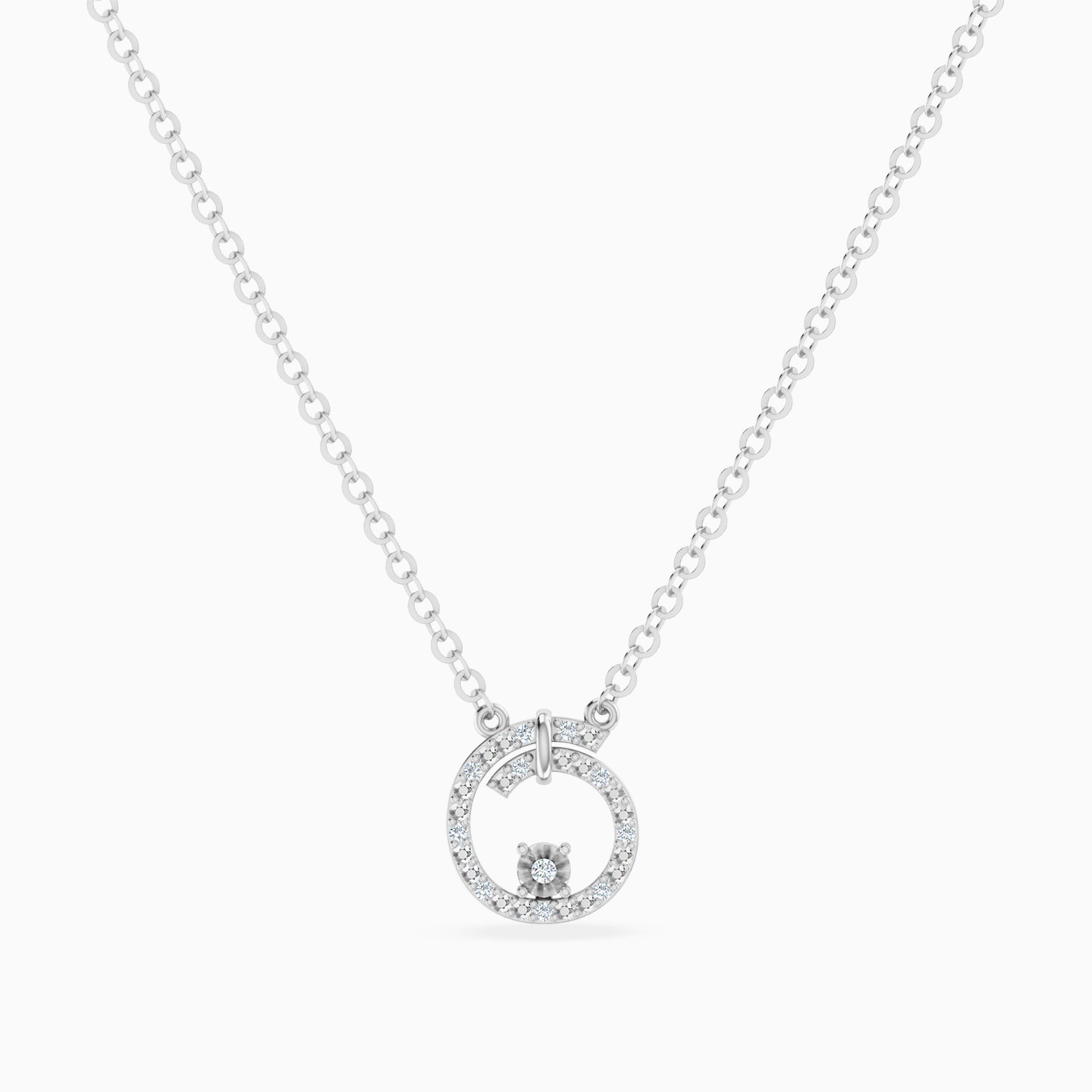 Open Circle Diamond Necklace in 18K Gold Open Circle Diamond Necklace in 18K Gold