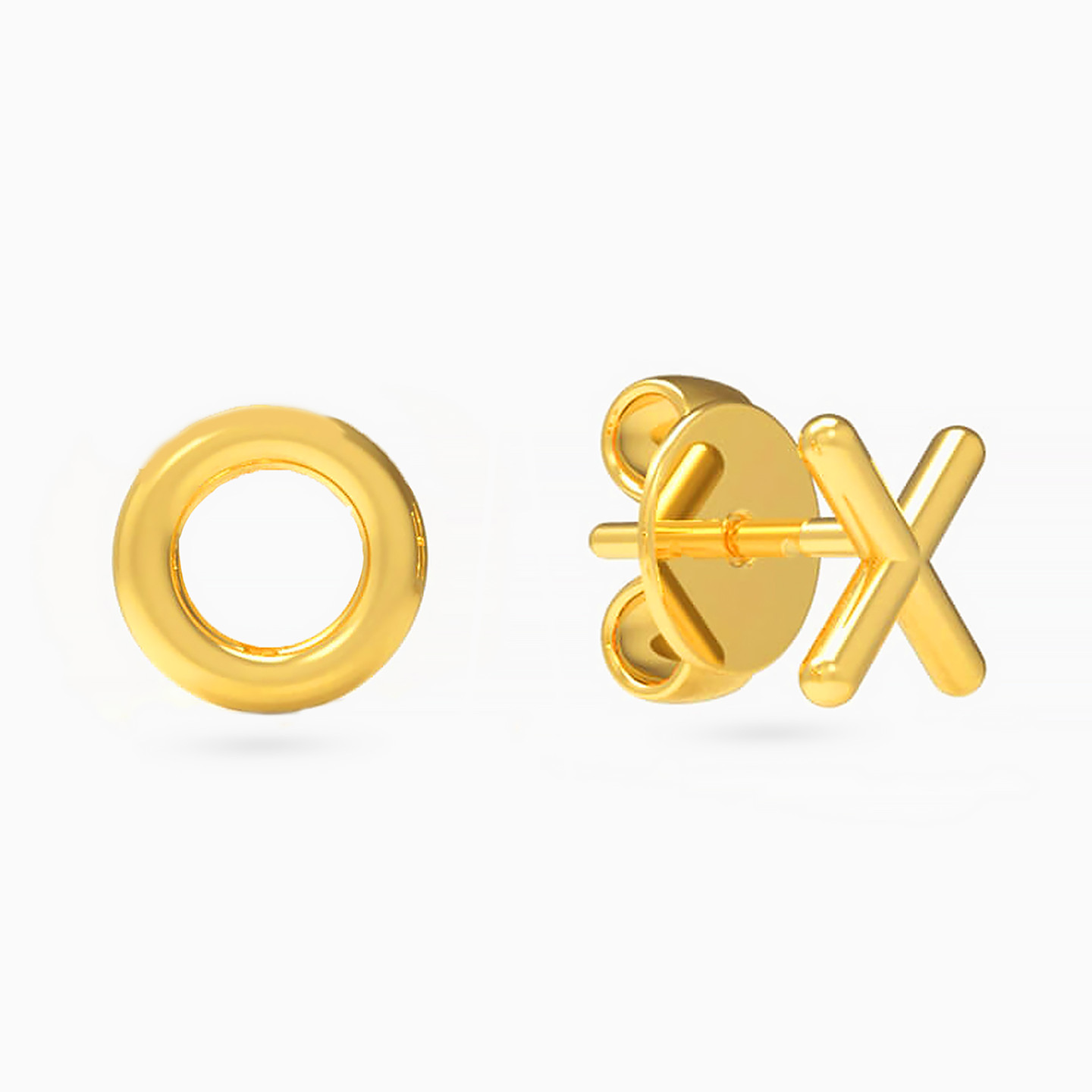XO Stud Earrings in 14K Gold - 2 XO Stud Earrings in 14K Gold - 2