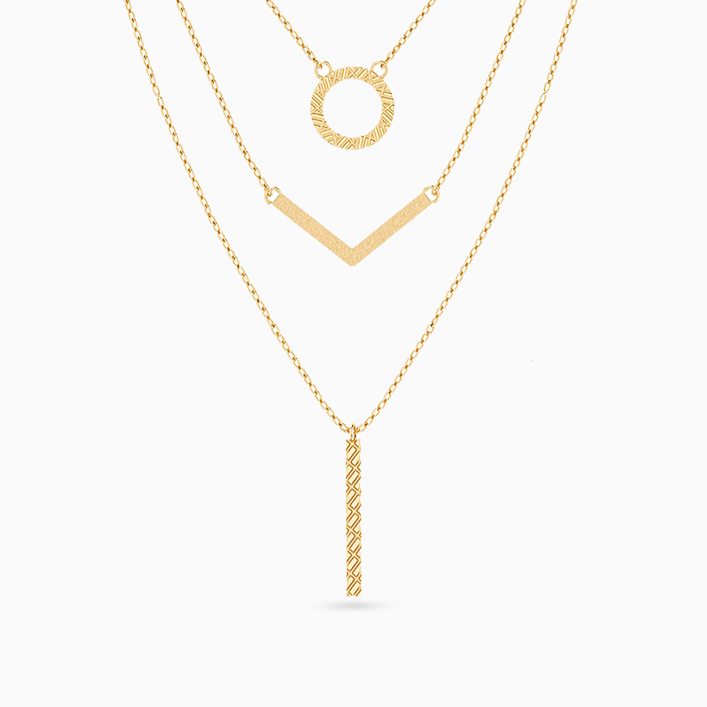Circle Layered Necklace in 14K Gold Circle Layered Necklace in 14K Gold
